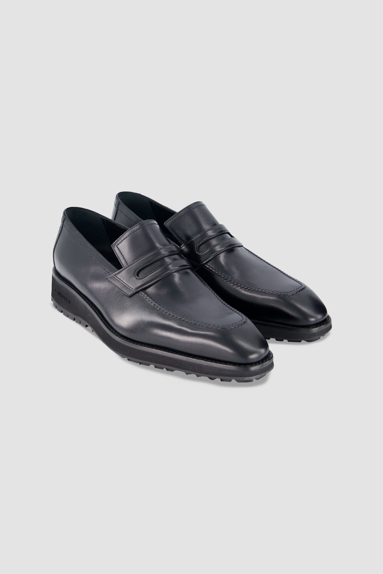 Artioli Black Leather Loafers