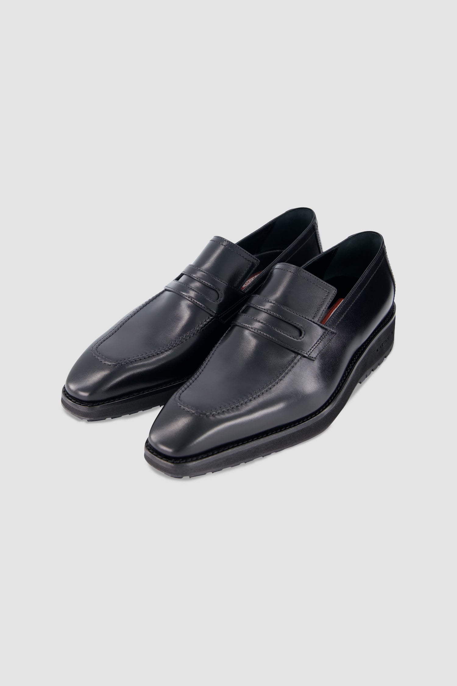 Artioli Black Leather Loafers