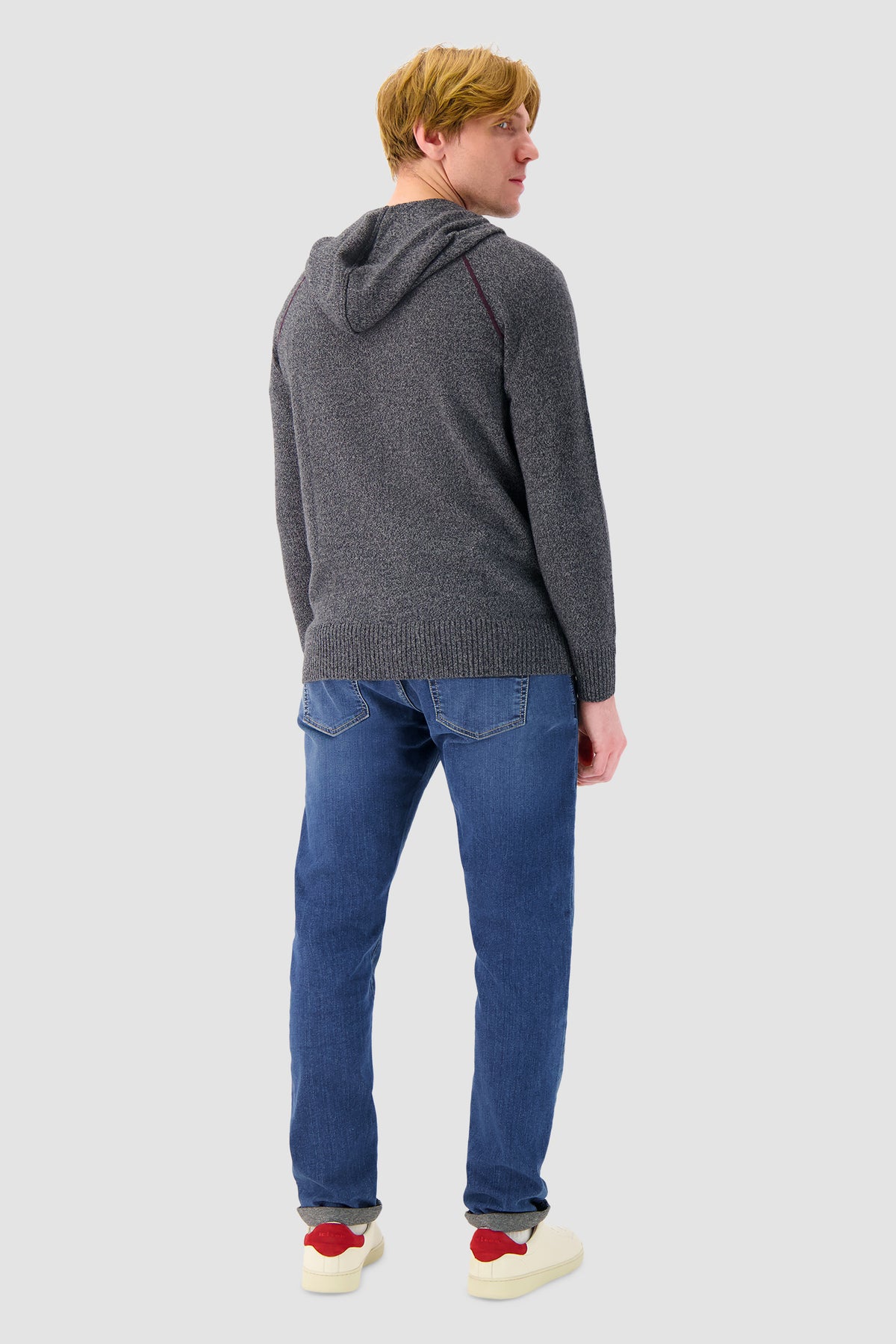 Luigi Borrelli Charcoal Knit Hoodie
