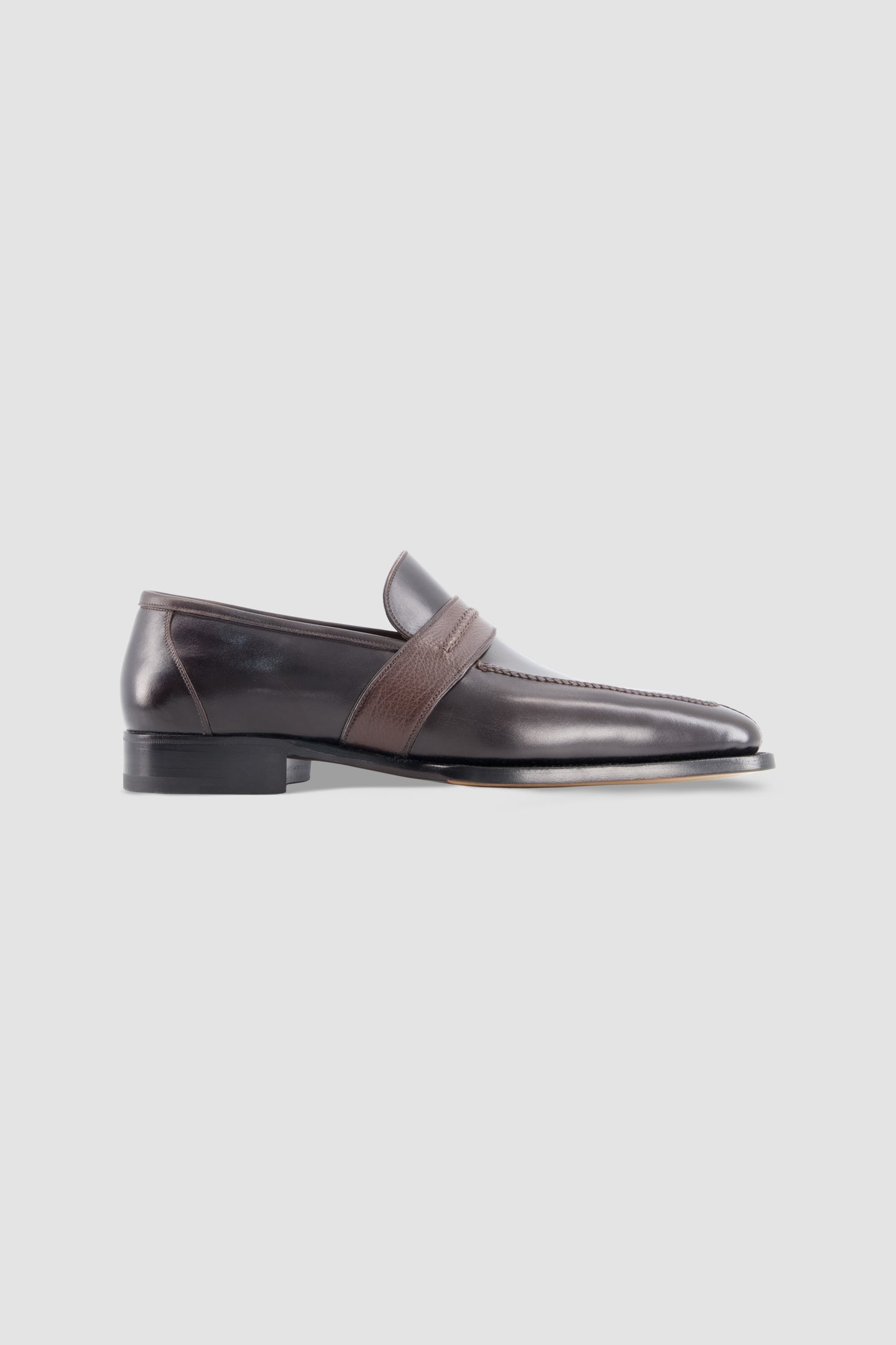 Stefano Bemer Dark Brown Two Tone Penny Loafer