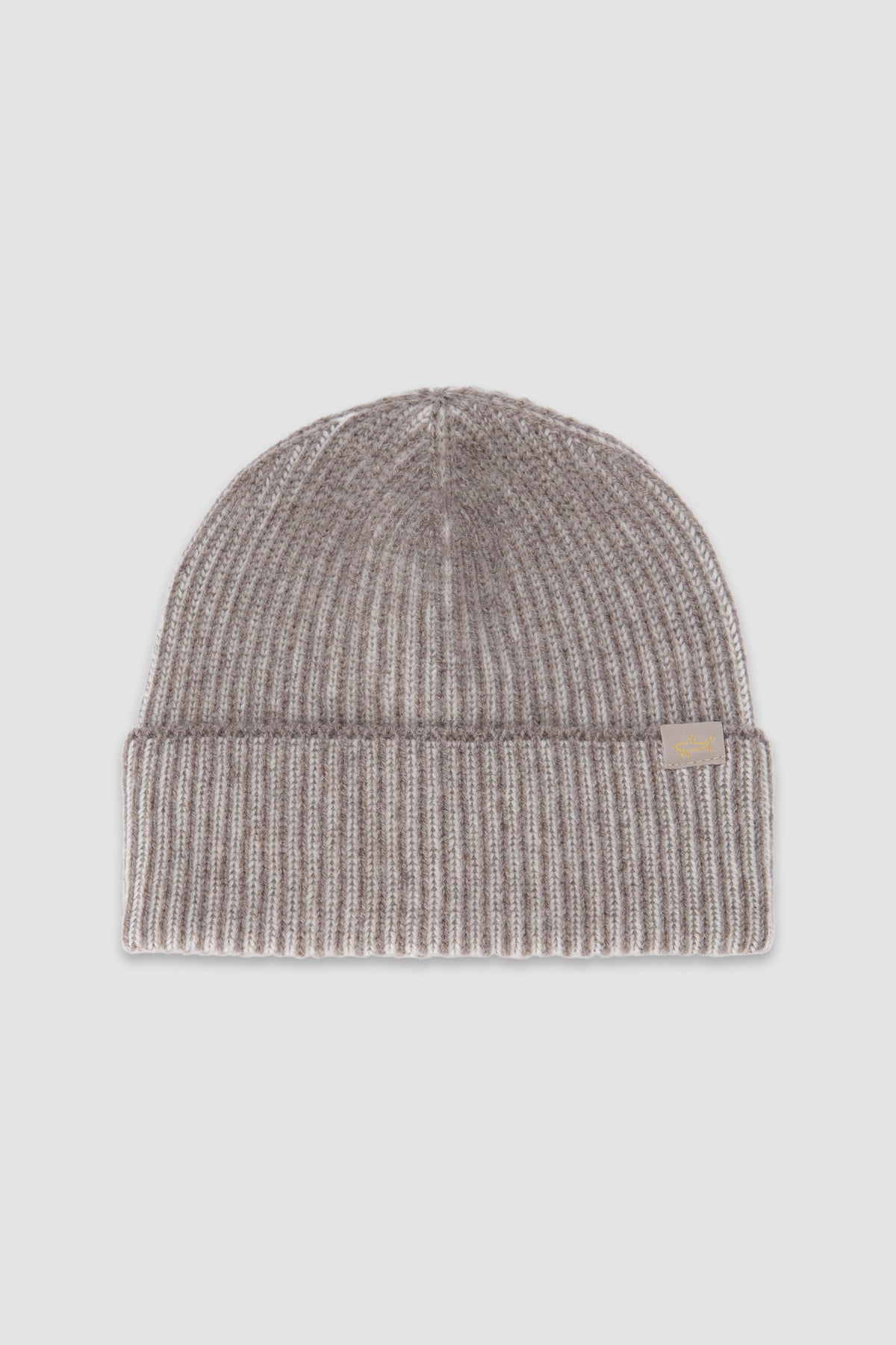 Paul & Shark Beige Stripe Ribbed Beanie