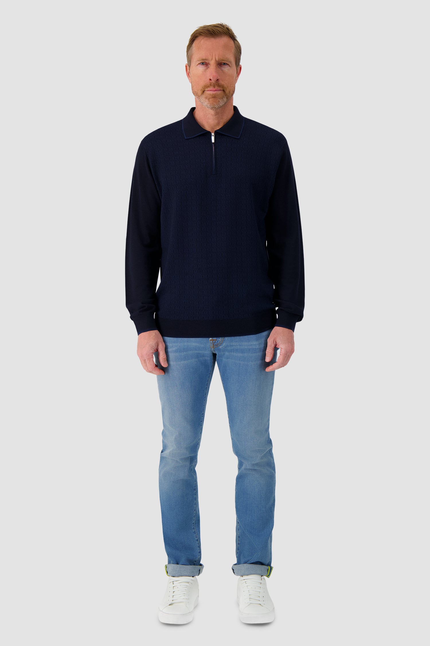 Polo Pashmere manches longues marine