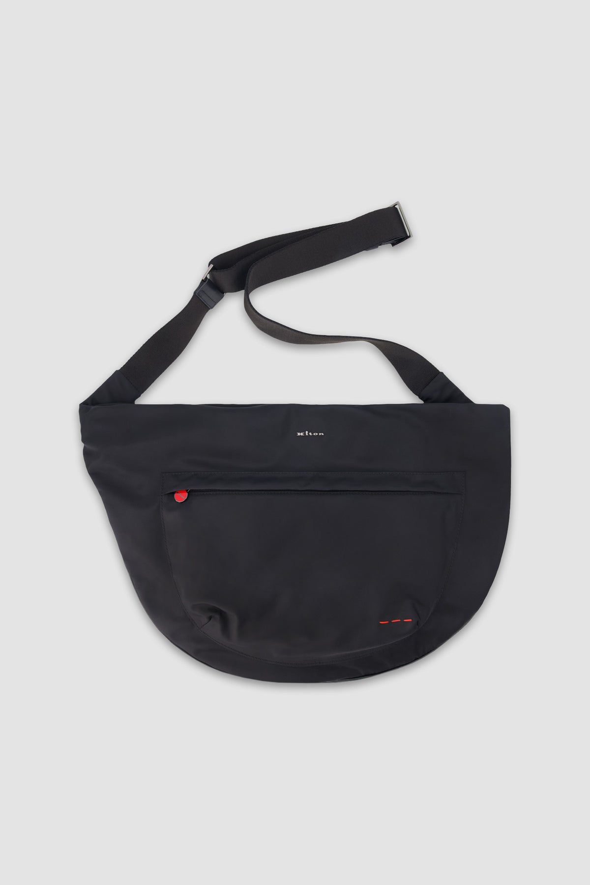 Sac à dos mono en cuir de cerf noir Kiton