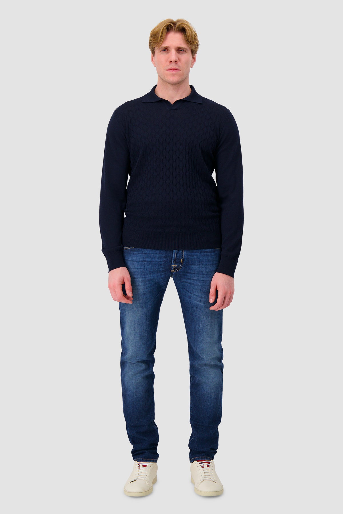 Corneliani Navy Wool Polo