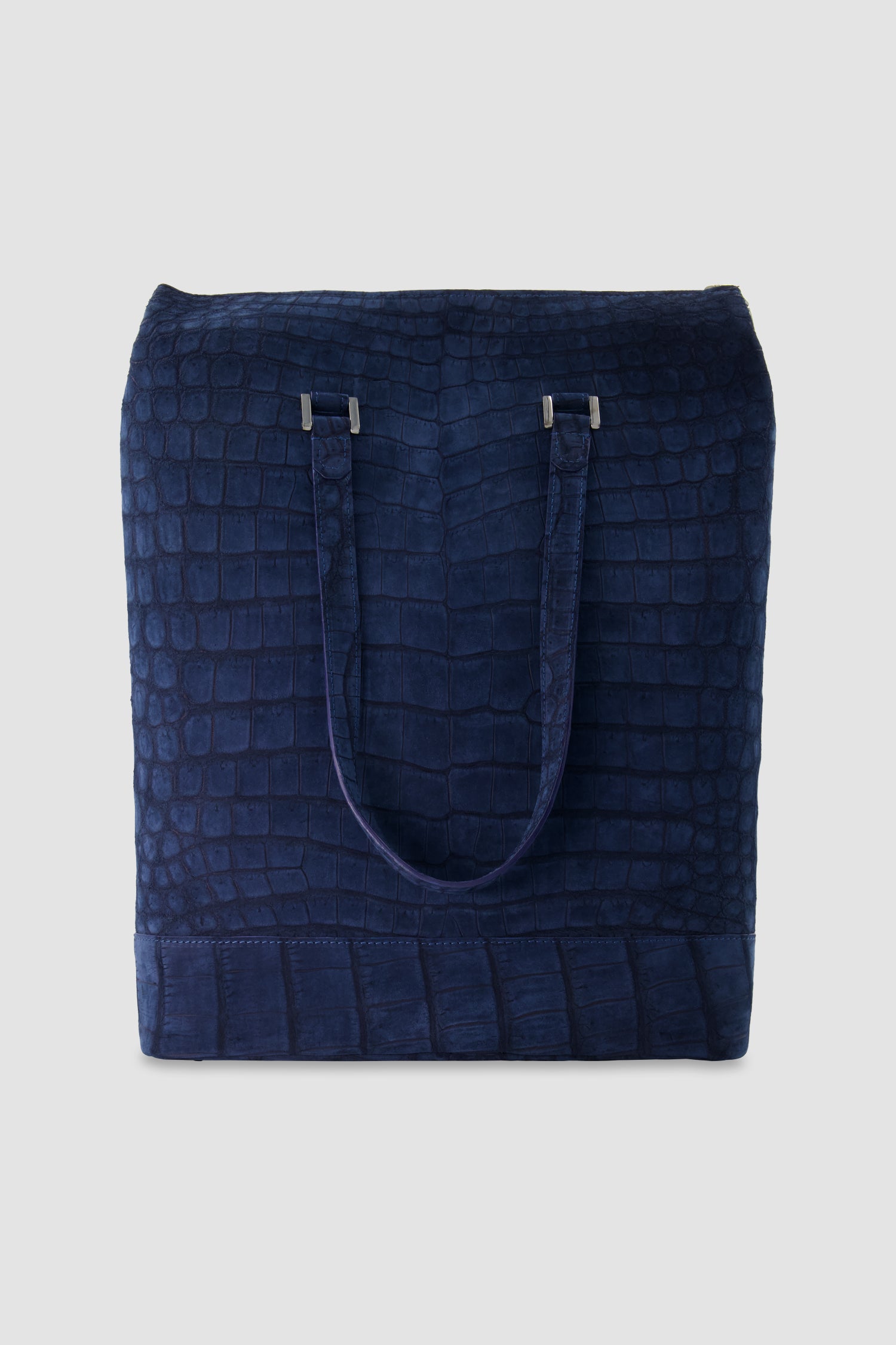 Hettabretz Navy Shaved Croc Tote Bag