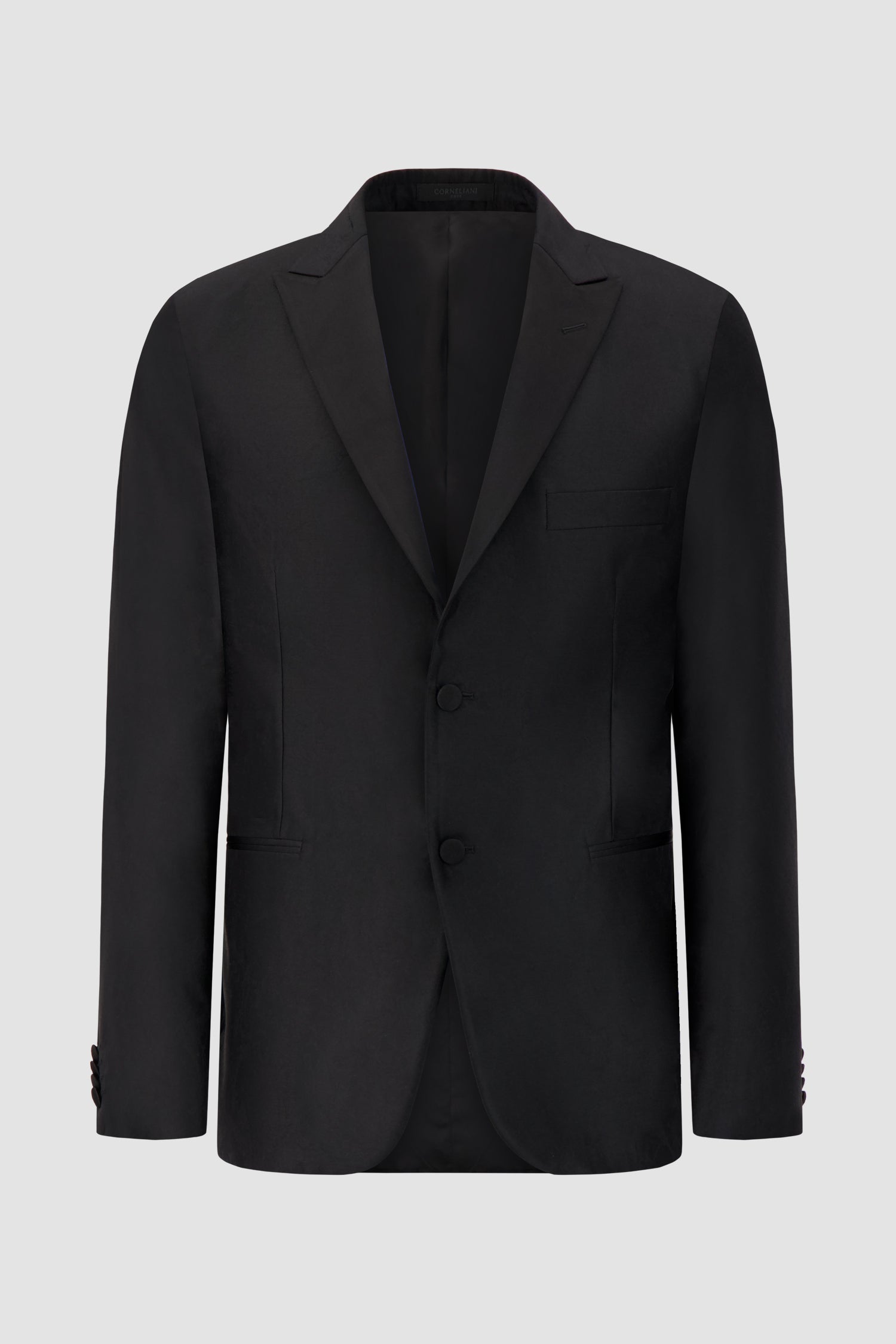 Corneliani Black Marble Print Satin Lapel Tuxedo Jacket