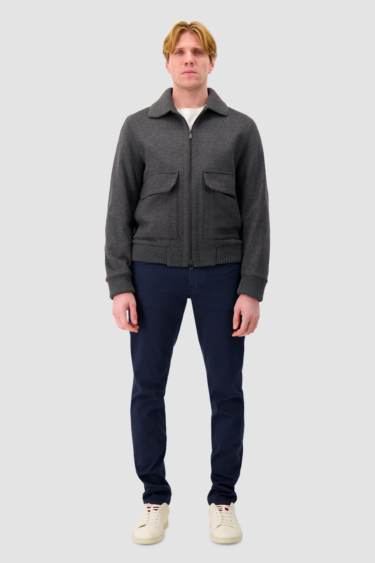 Corneliani Charcoal Wool Car Coat