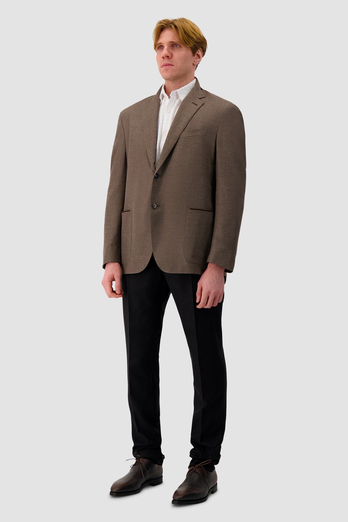 Corneliani Brown Wool/Leather Blazer