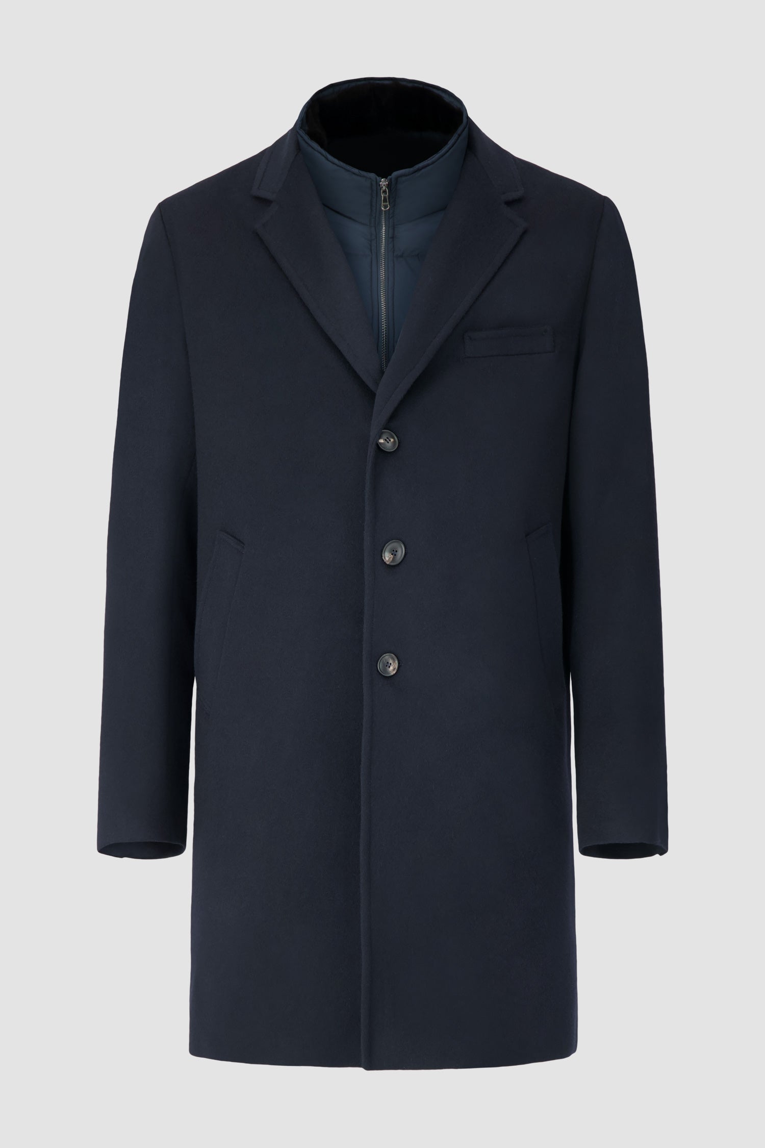 Barba Napoli Blue Cashmere Eco Fur Coat