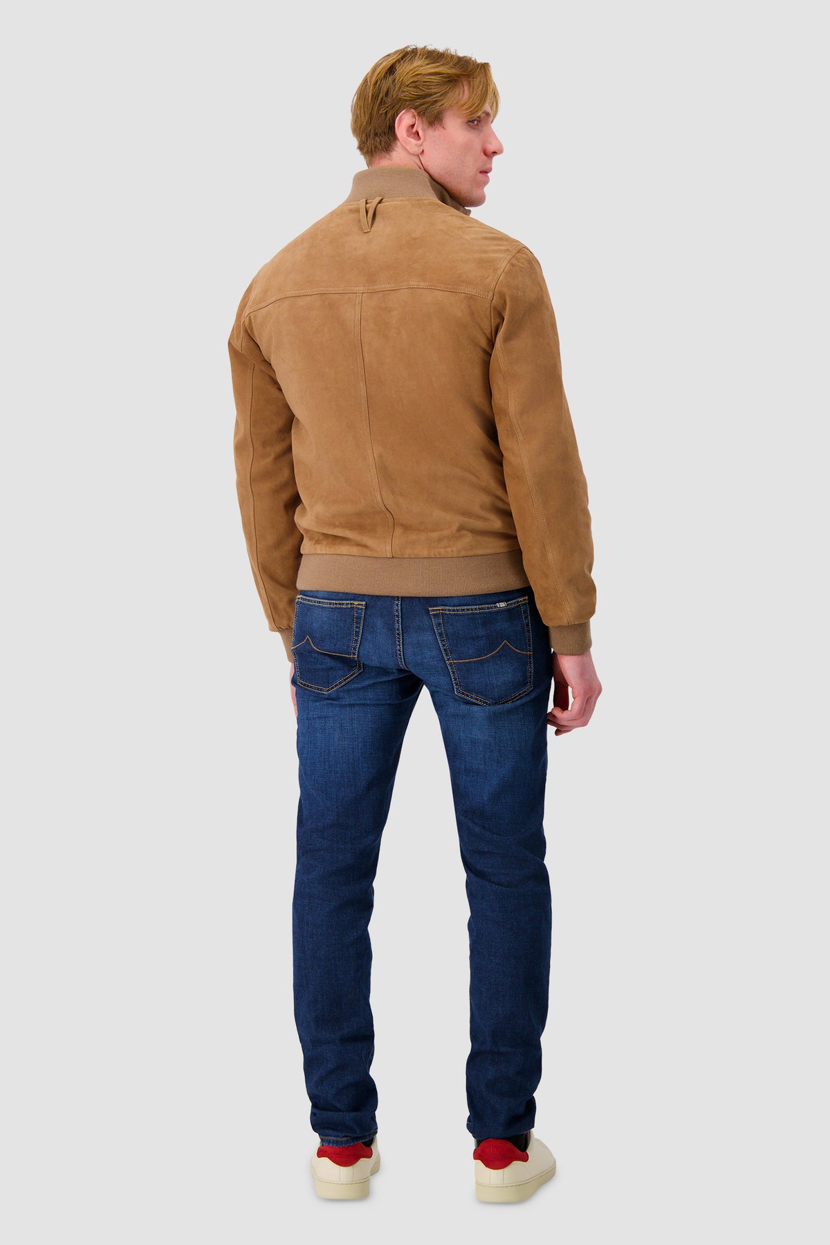 Valstar Camel Suede Utility Bomber Jacket