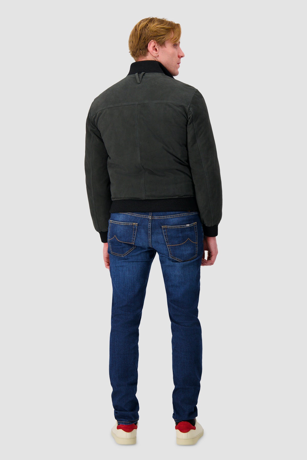 Valstar Grey Suede Padded Utility Bomber Jacket