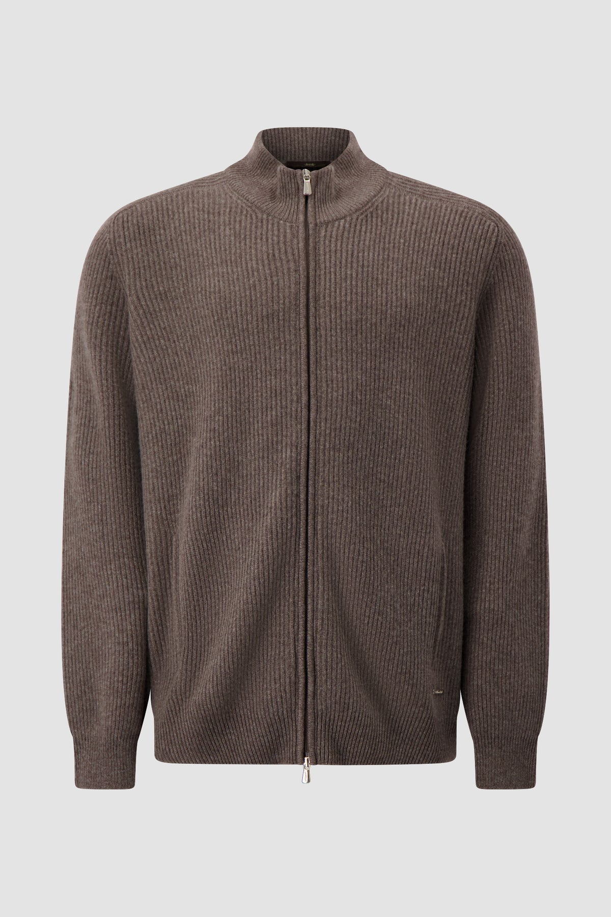 Mandelli Brown Cashmere Zip Sweater