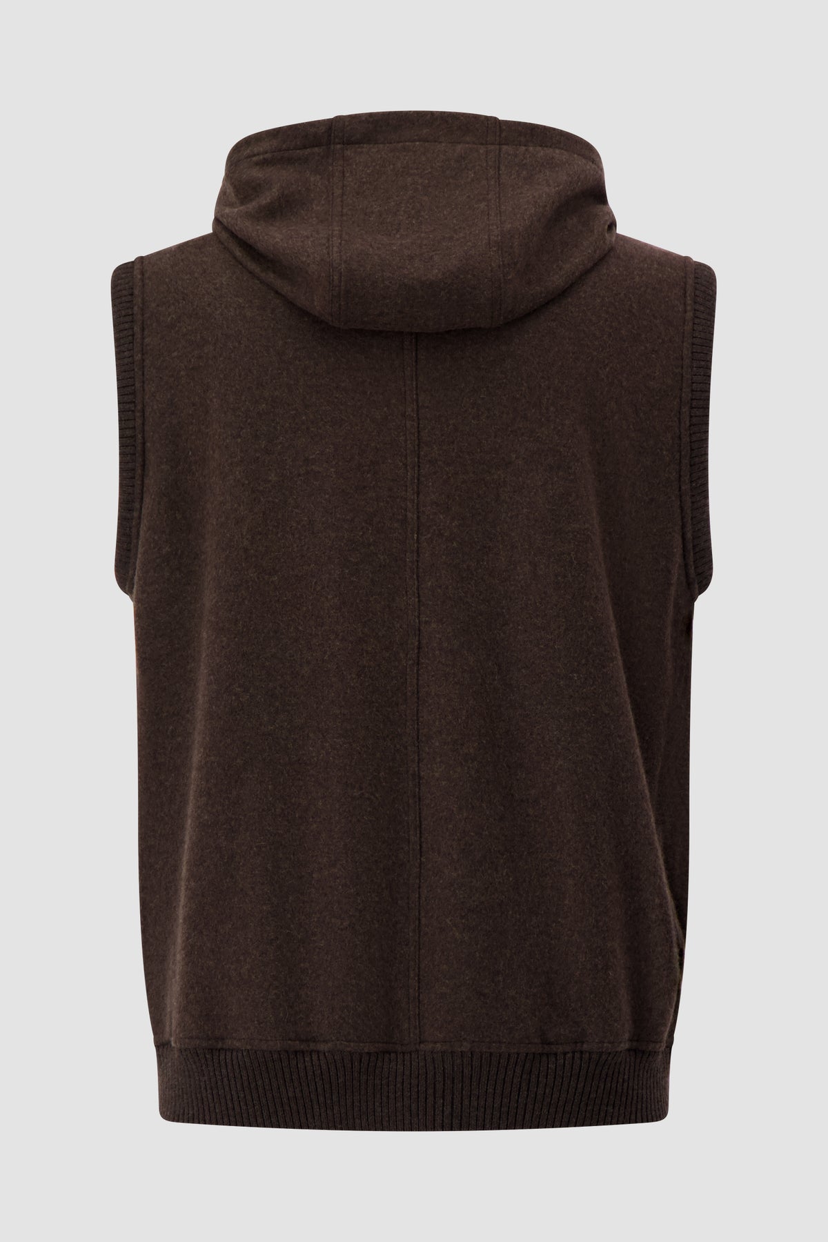 Mandelli Brown Cashmere Hooded Vest