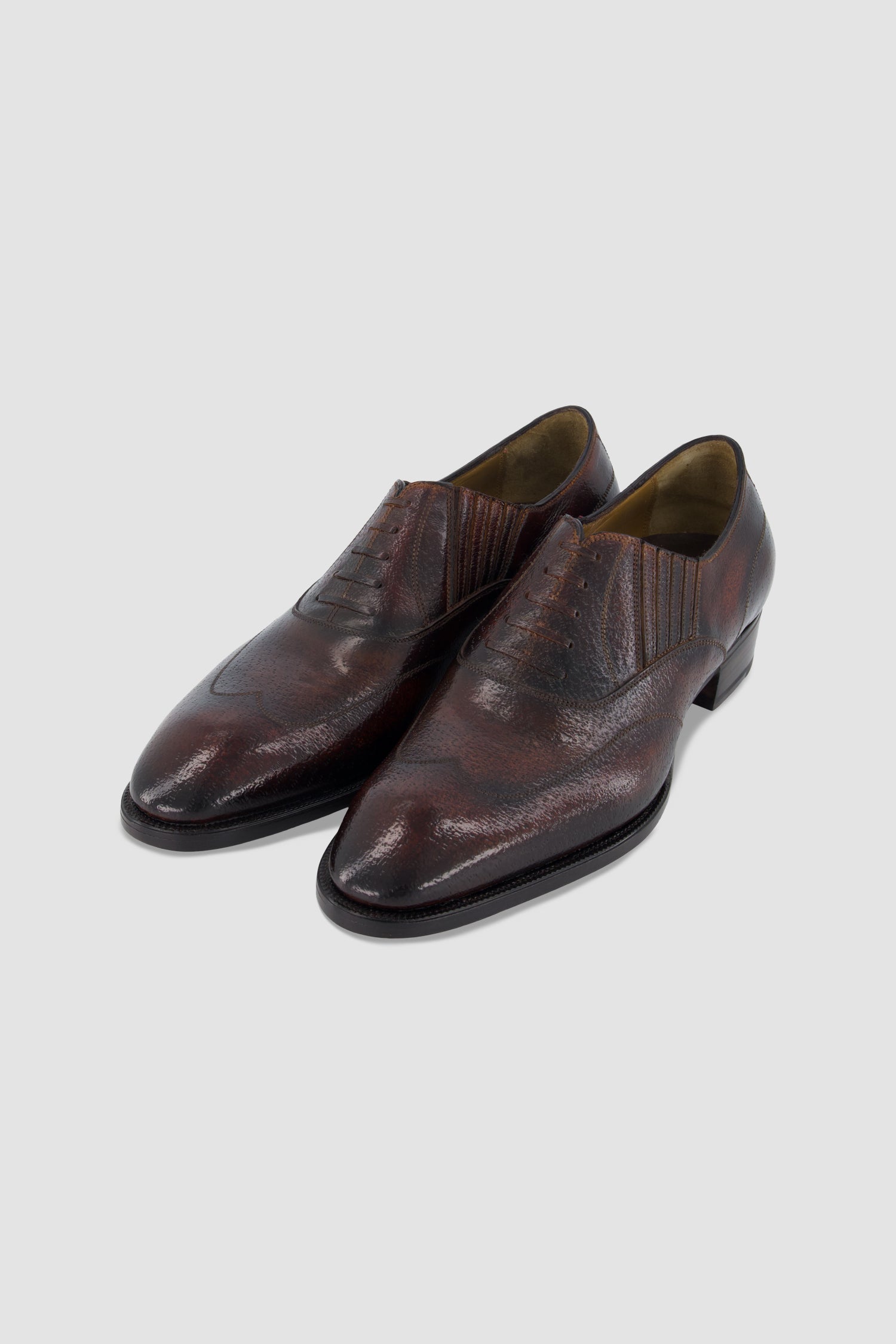 Antonio Meccariello Dark Brown Textured Leather Oxford