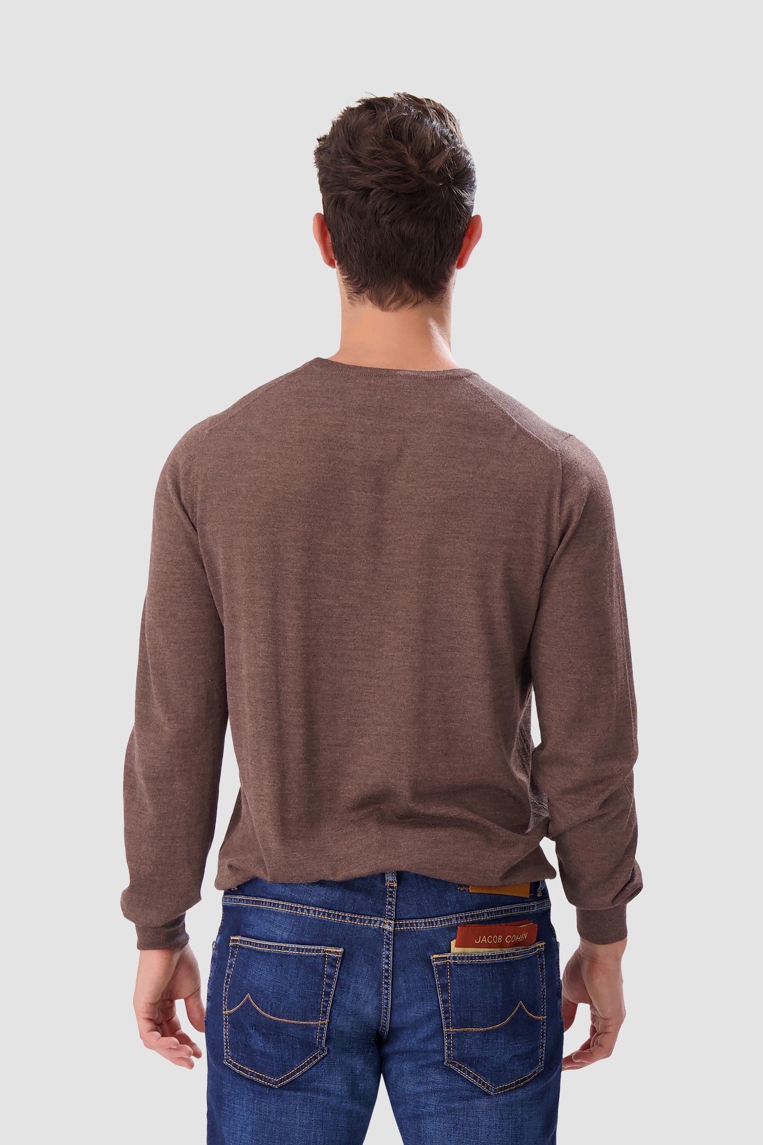 Barba Napoli Brown Round Neck Paricollo Sweater