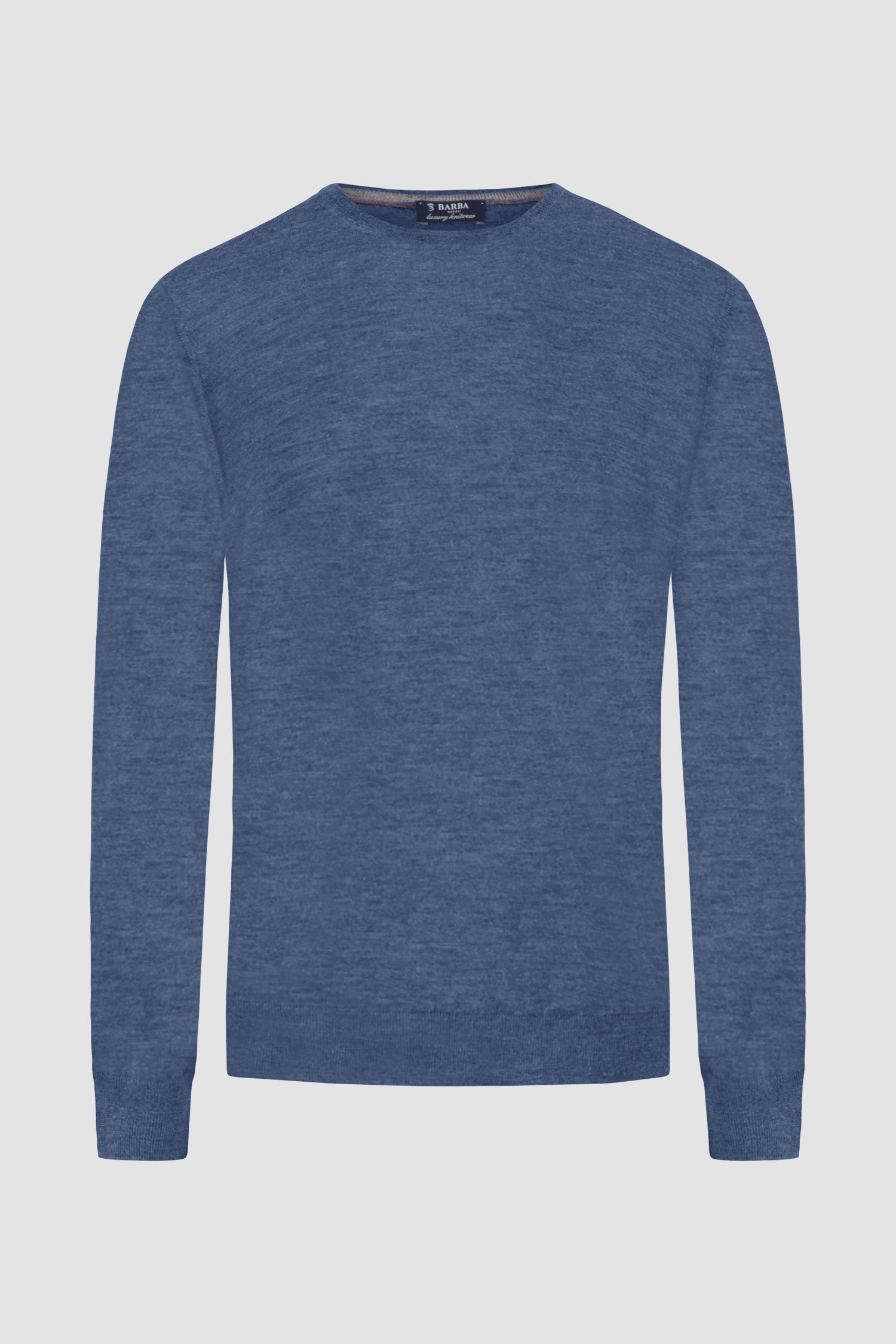 Barba Napoli Blue Round Neck Paricollo Sweater