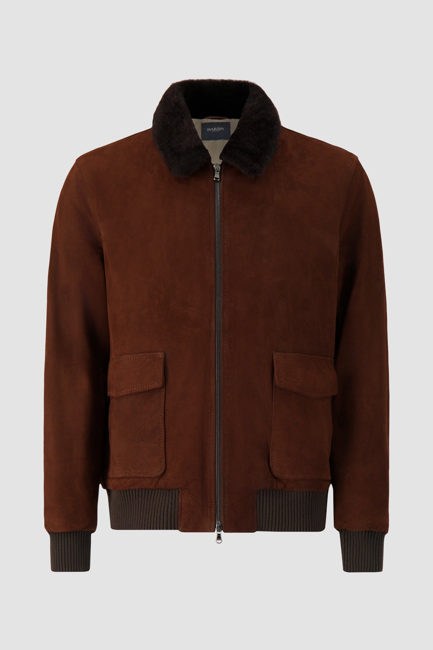 Barba Napoli Chocolate Brown Suede Boston Sport Jacket