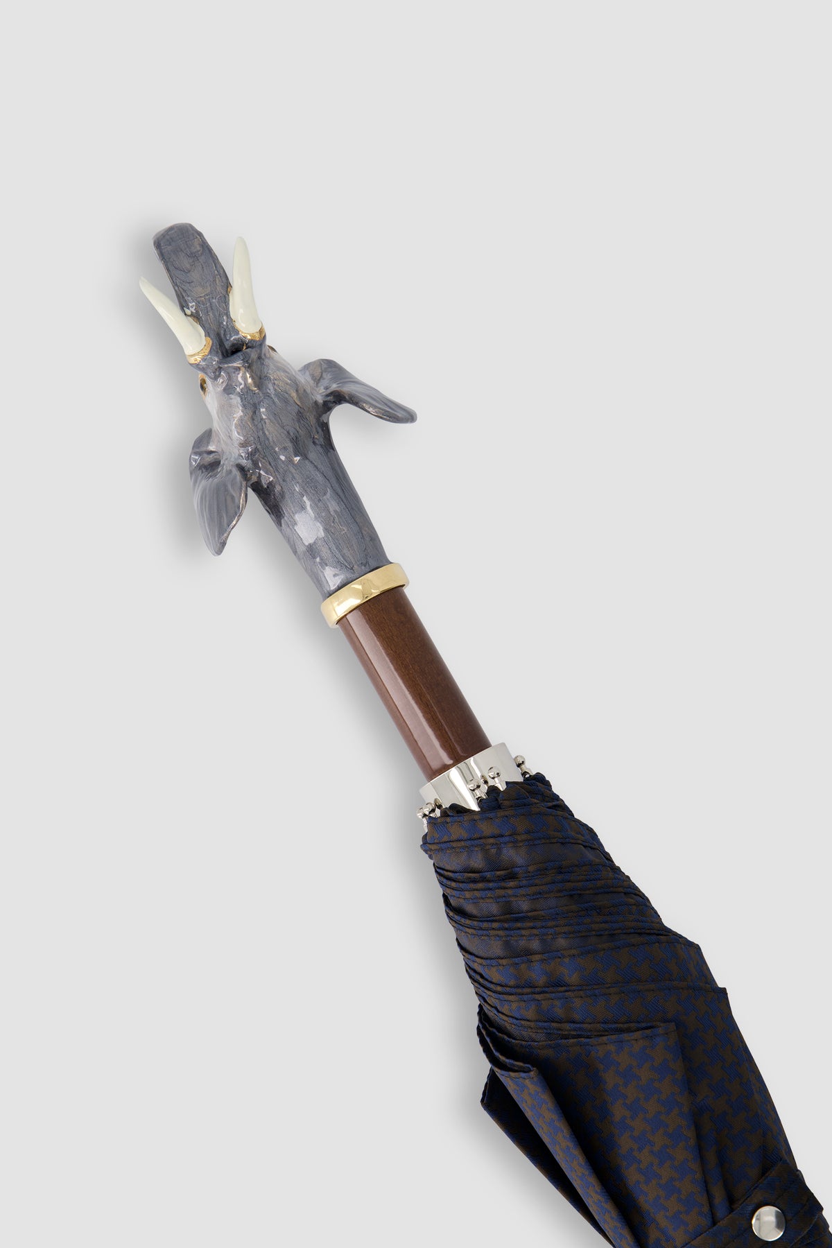 Pasotti Blue/Brown Elephant Umbrella Compact