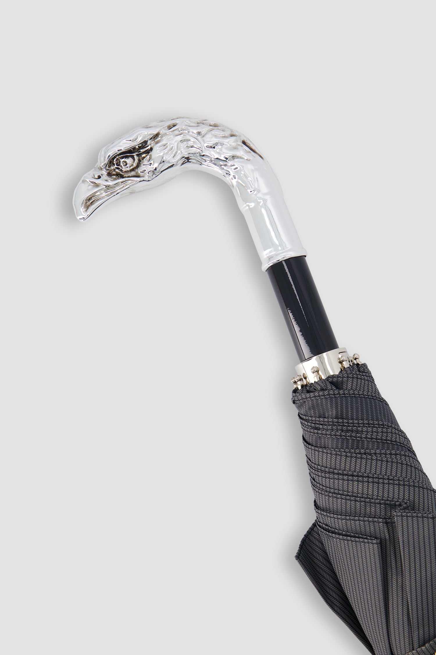 Parapluie cheval noir et argent Pasotti