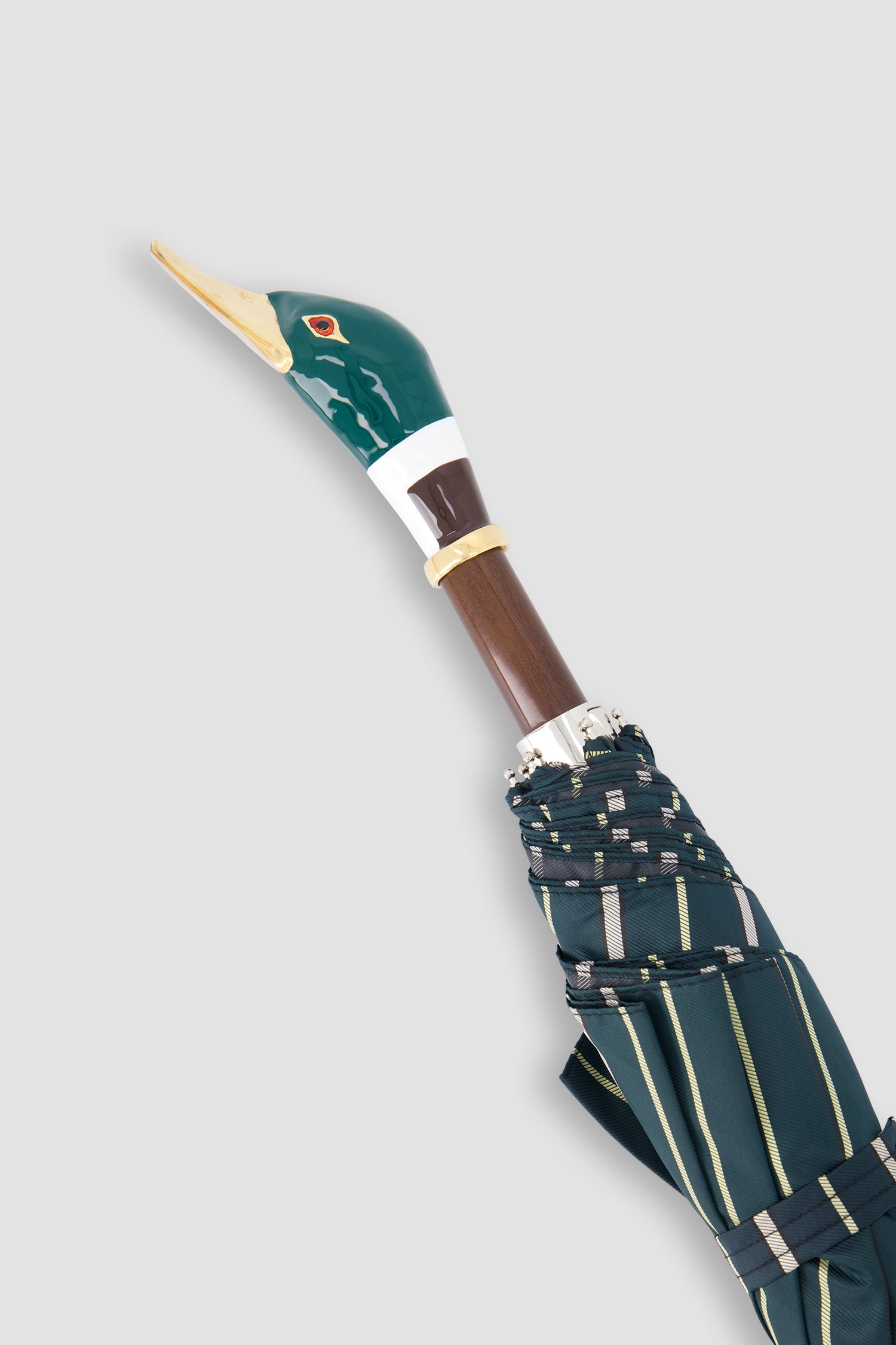 Pasotti Green/Gold Duck Umbrella Compact