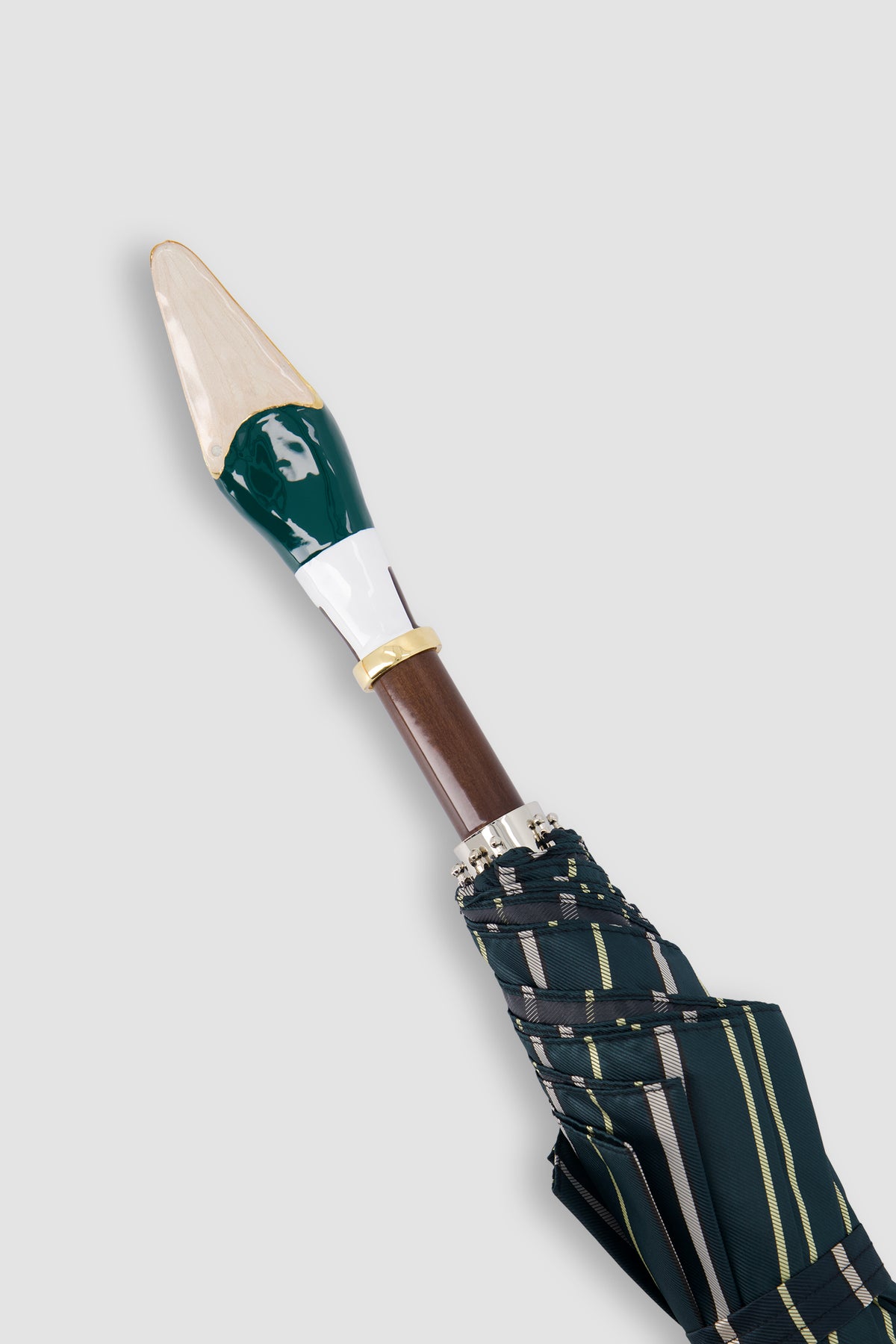 Pasotti Green/Gold Duck Umbrella Compact