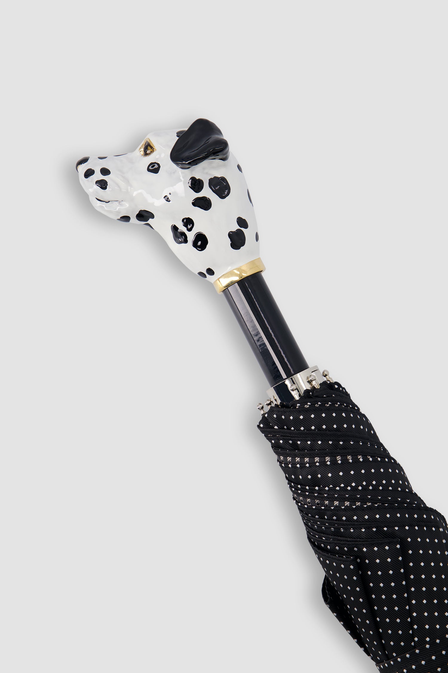 Pasotti Black Dalmatian Umbrella Compact