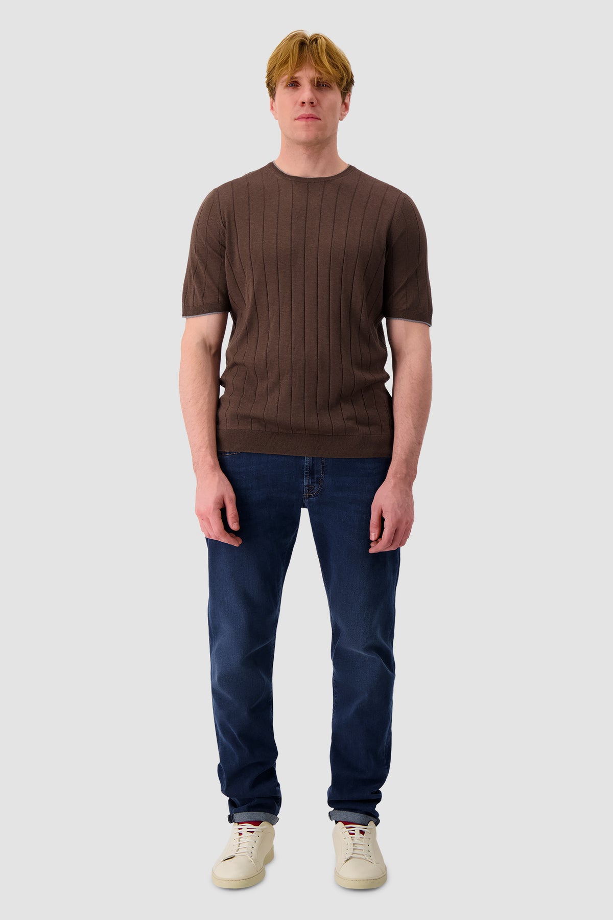 Barba Napoli Brown Paricollo Knit Tshirt
