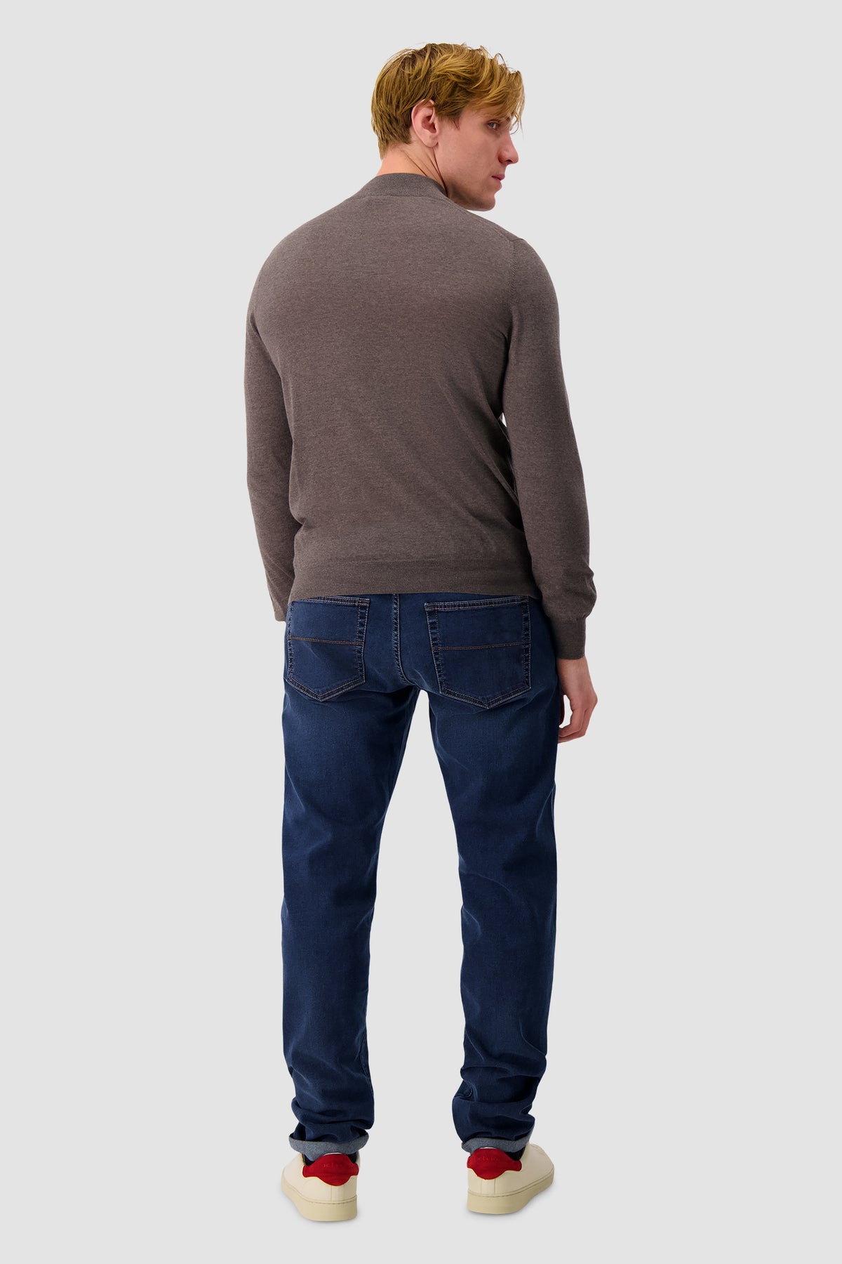 Pull Ras de Cou Marron Paricollo Barba Napoli