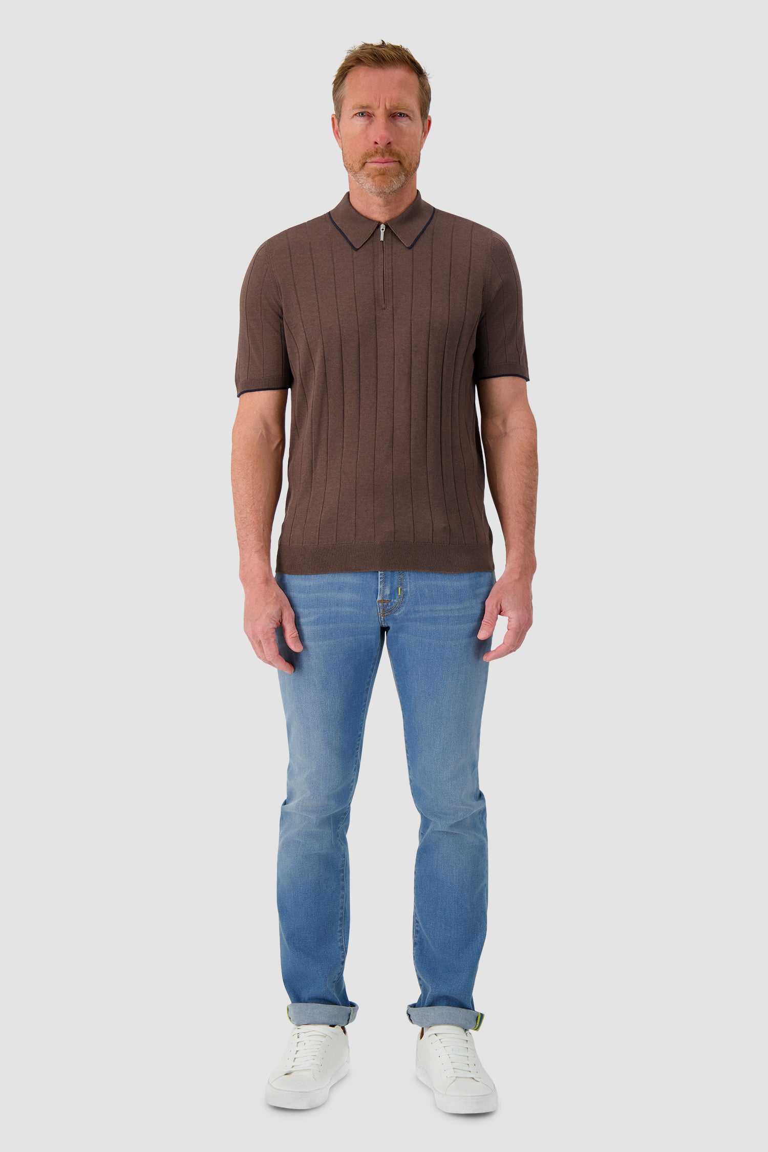 Barba Napoli Knit Zip Polo