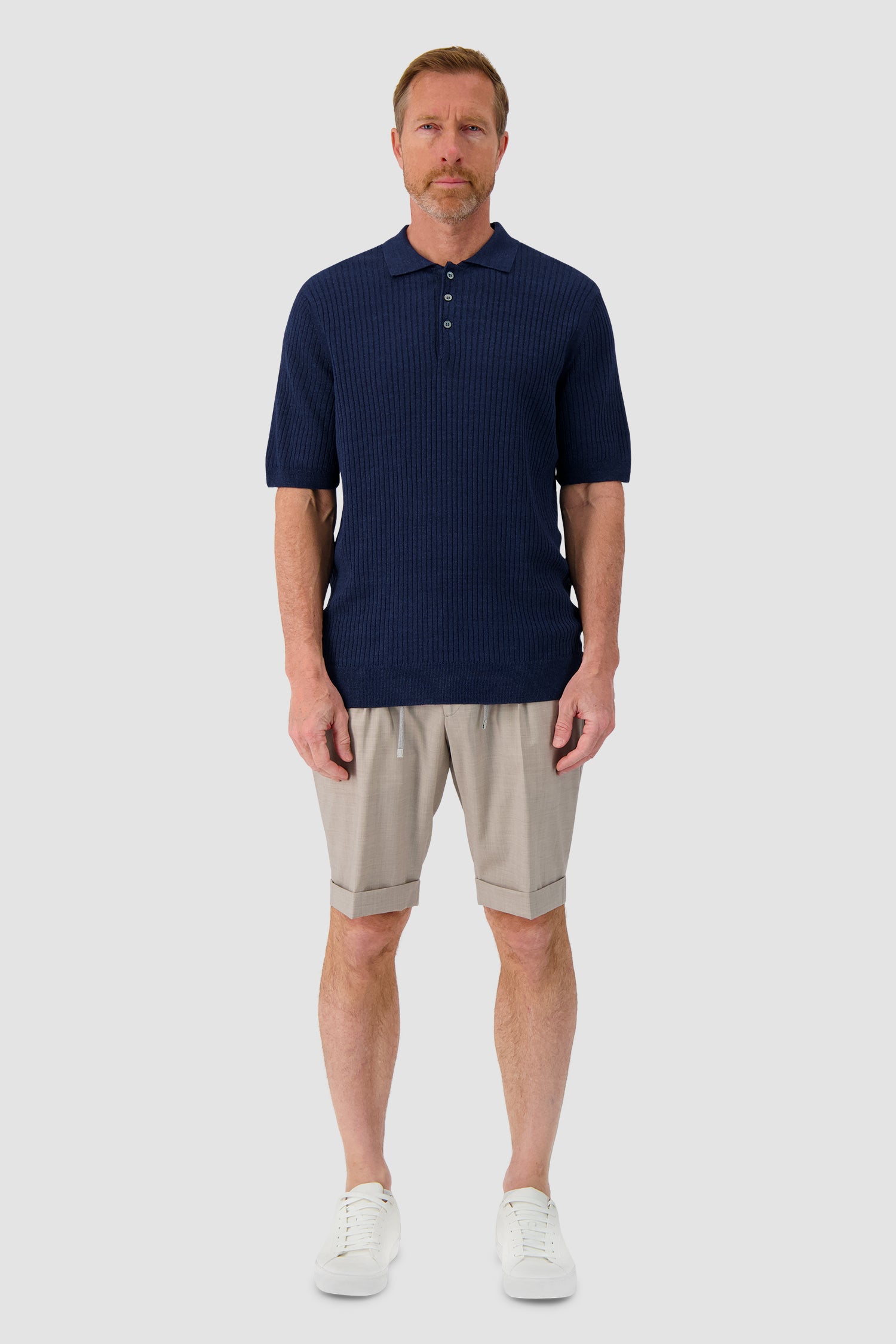 Barba Napoli Ribbed Knit Polo