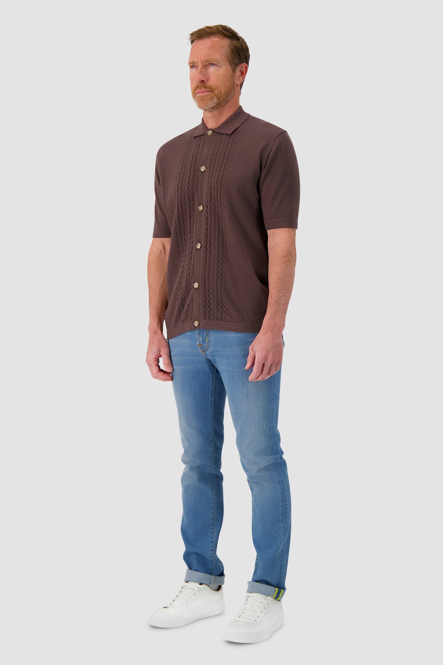 Barba Napoli Marrone Button Polo