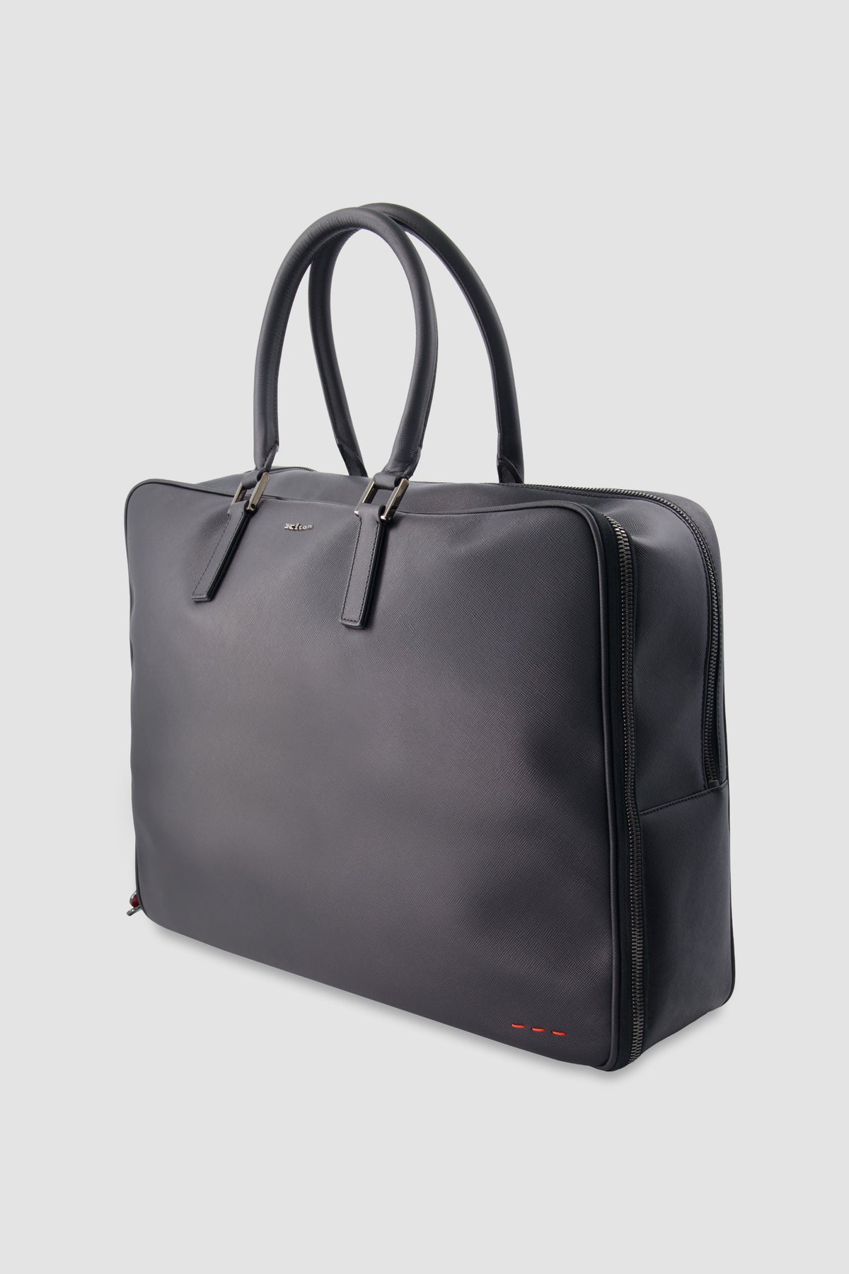 Kiton Black Leather Business Tote