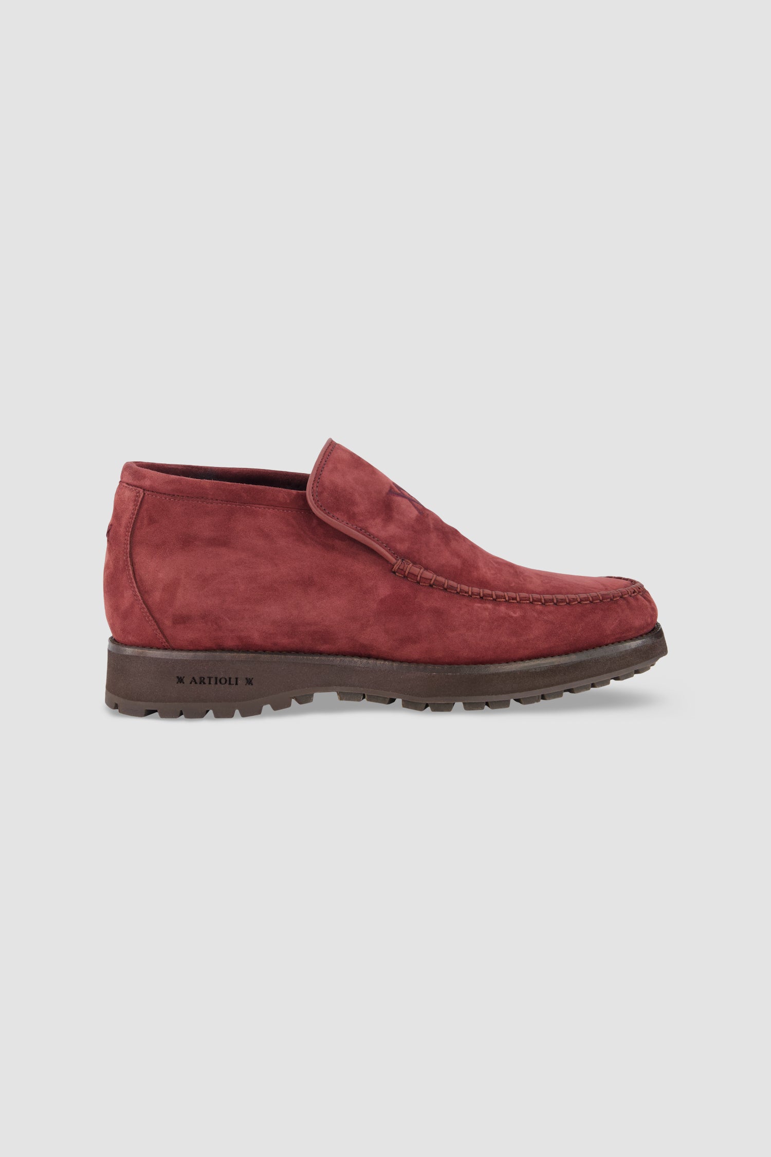 Artioli Burgundy Suede Loafers
