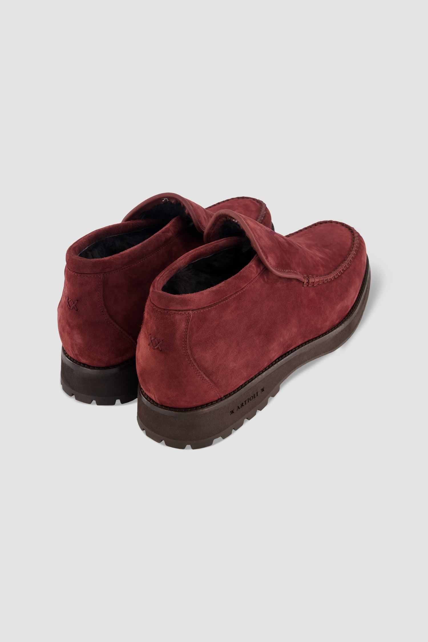 Artioli Burgundy Suede Loafers