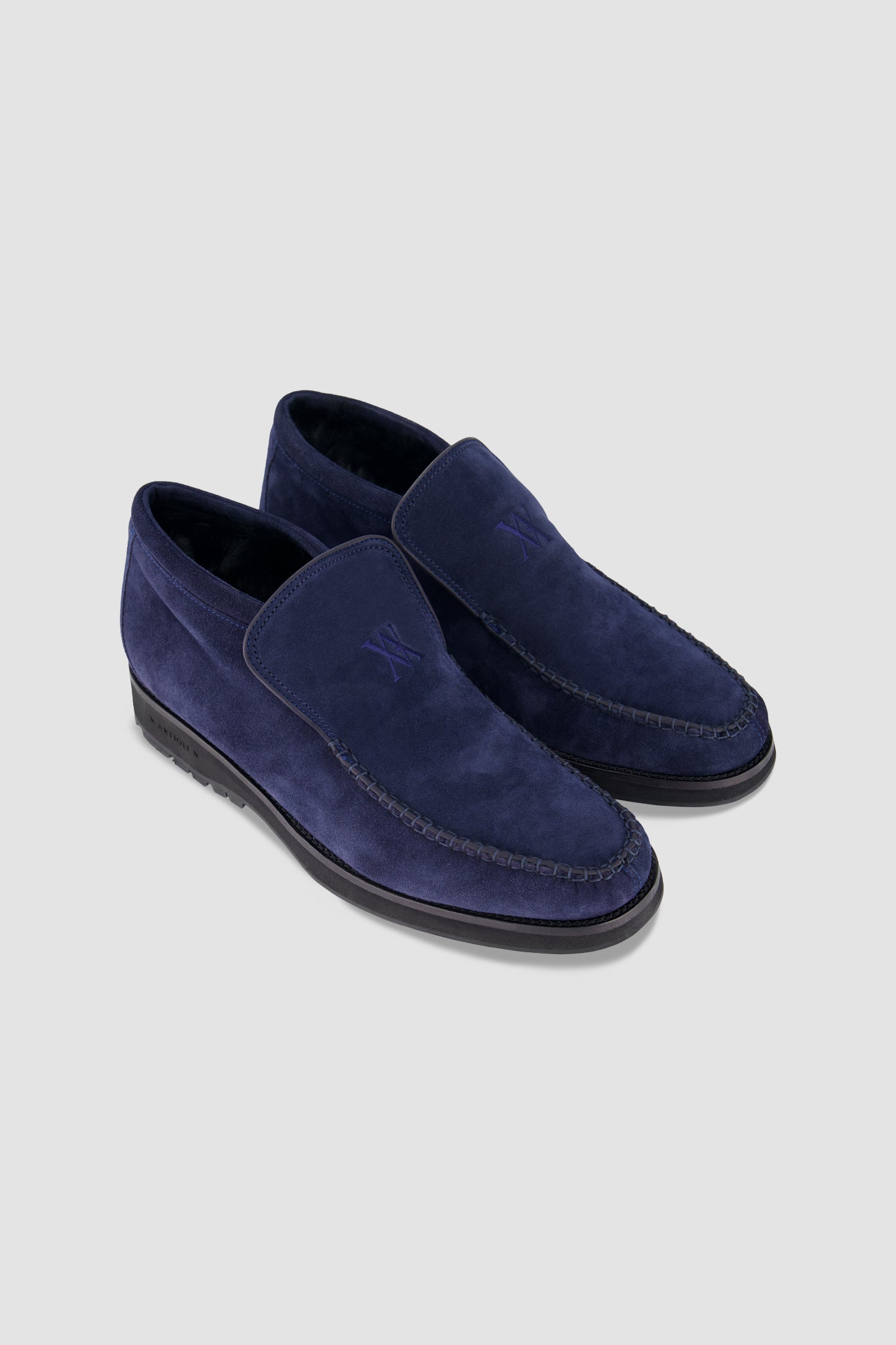Artioli Navy Suede Loafers