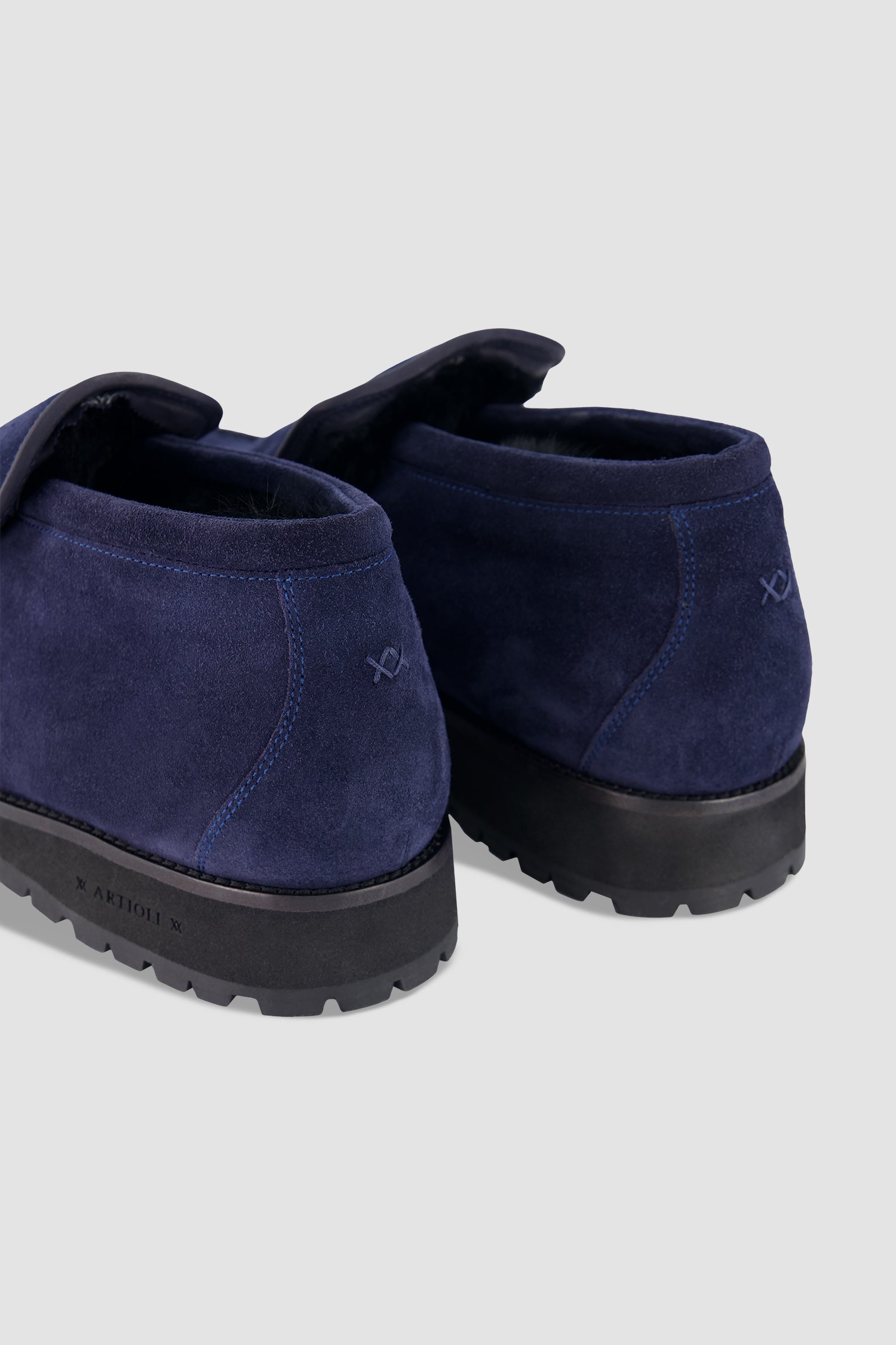 Artioli Navy Suede Loafers