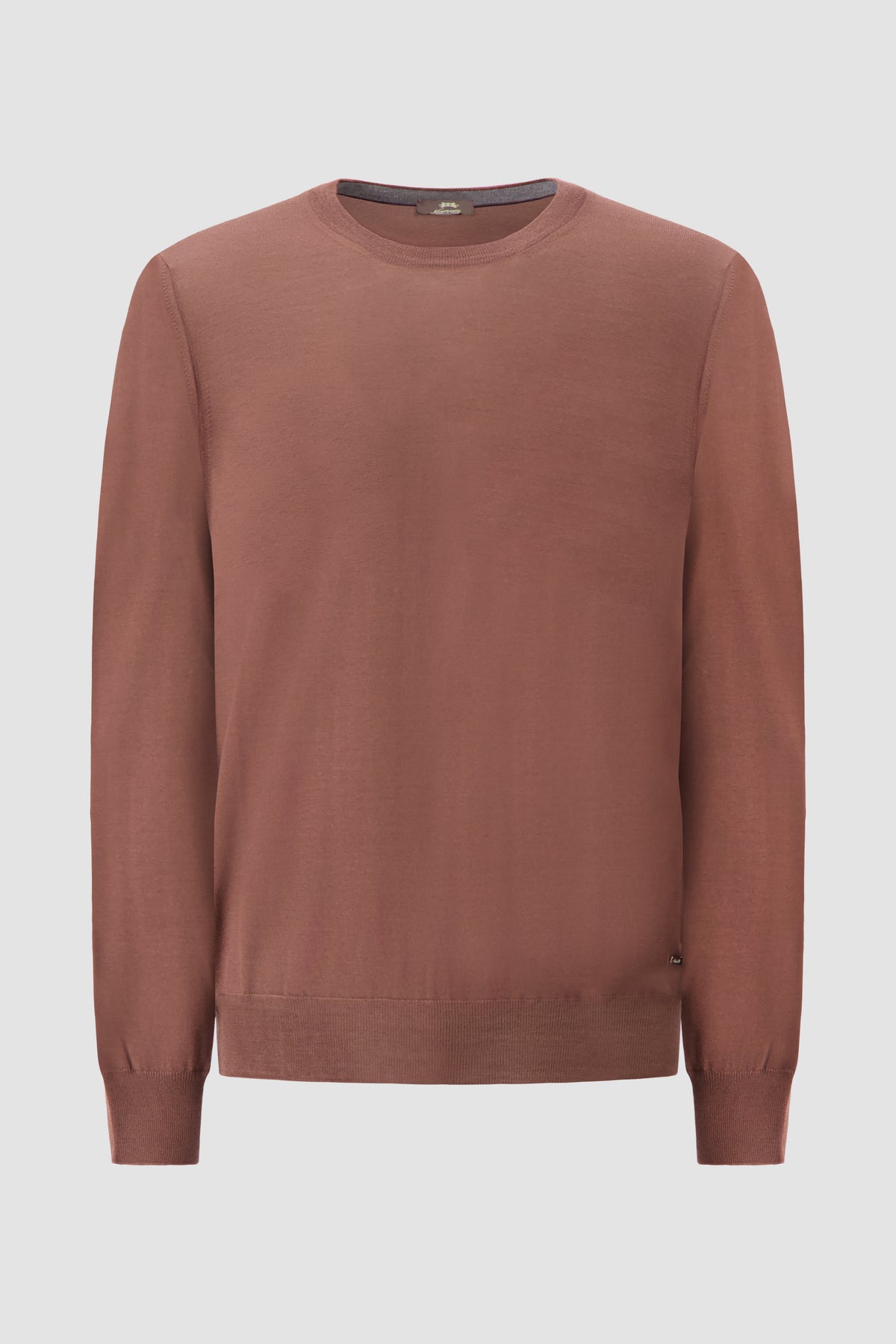 Mandelli Brown Fine Knit Crewneck Sweater