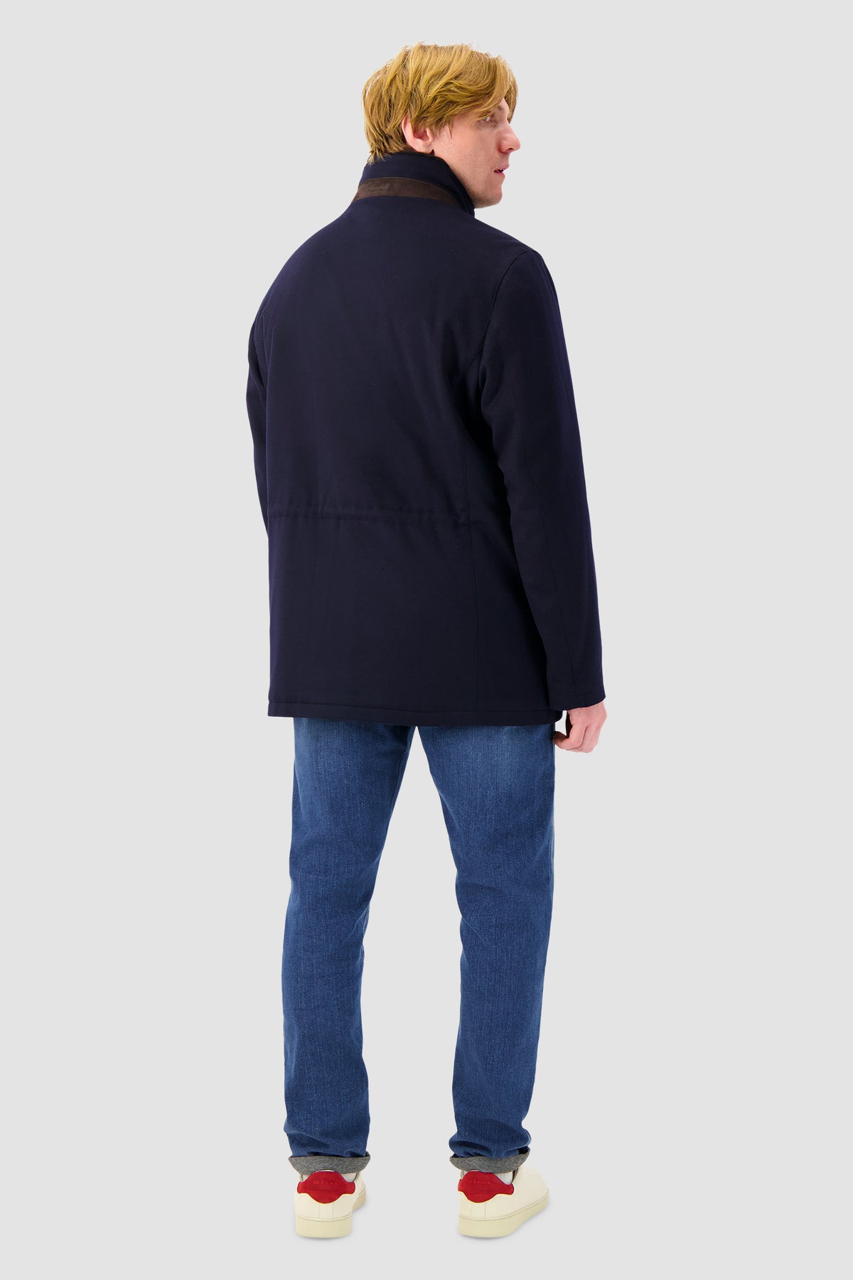 Mandelli Navy Cashmere Utility Jacket