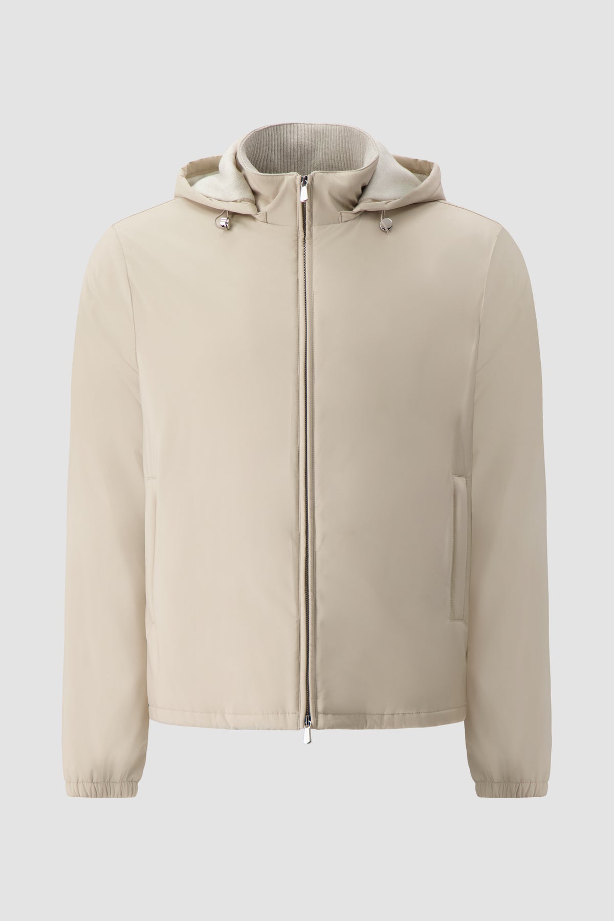 Mandelli Beige Cashmere-Lined Technical Jacket