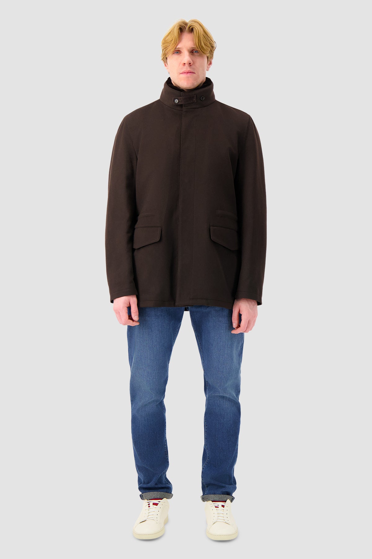 Mandelli Brown Cashmere Utility Jacket