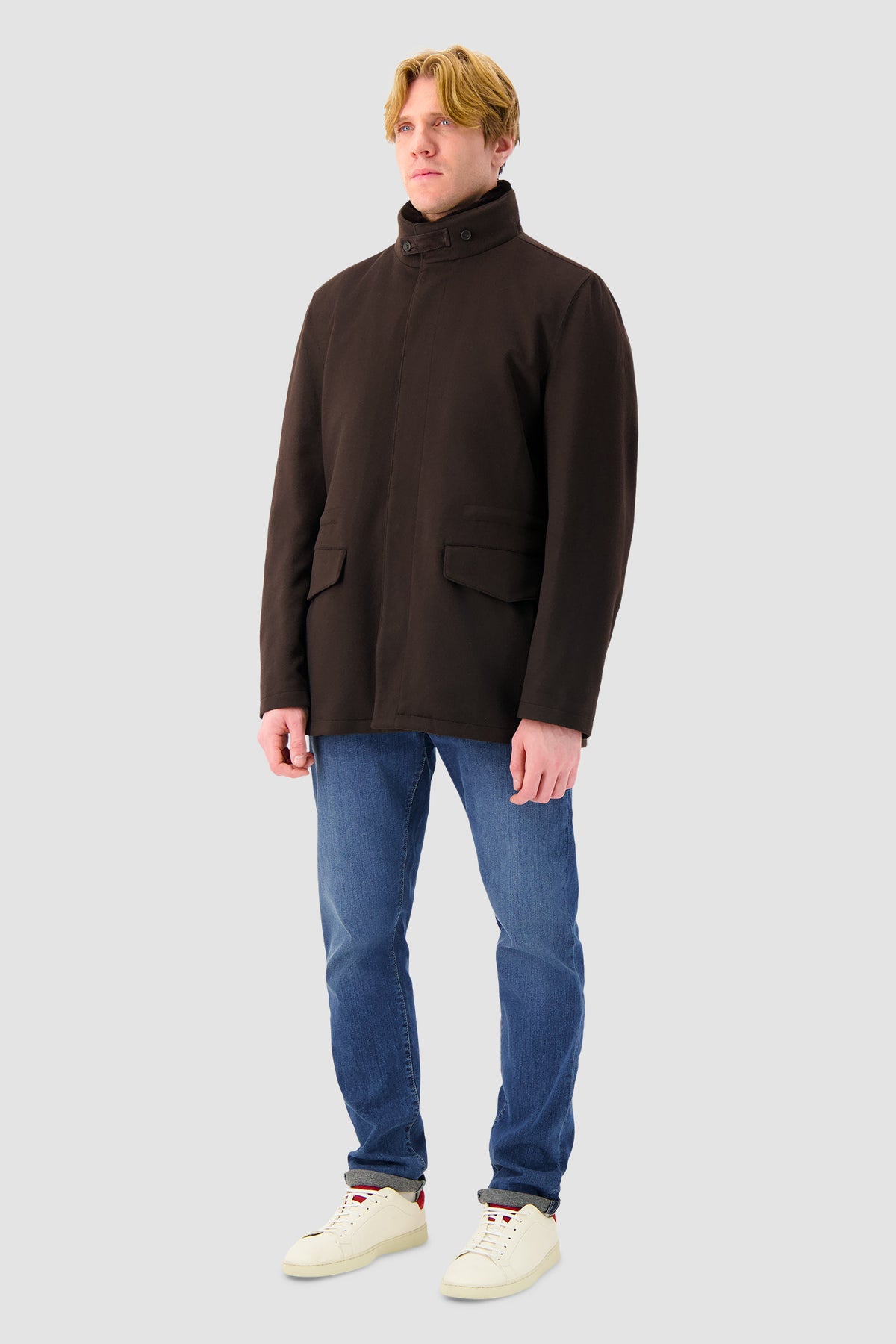 Mandelli Brown Cashmere Utility Jacket