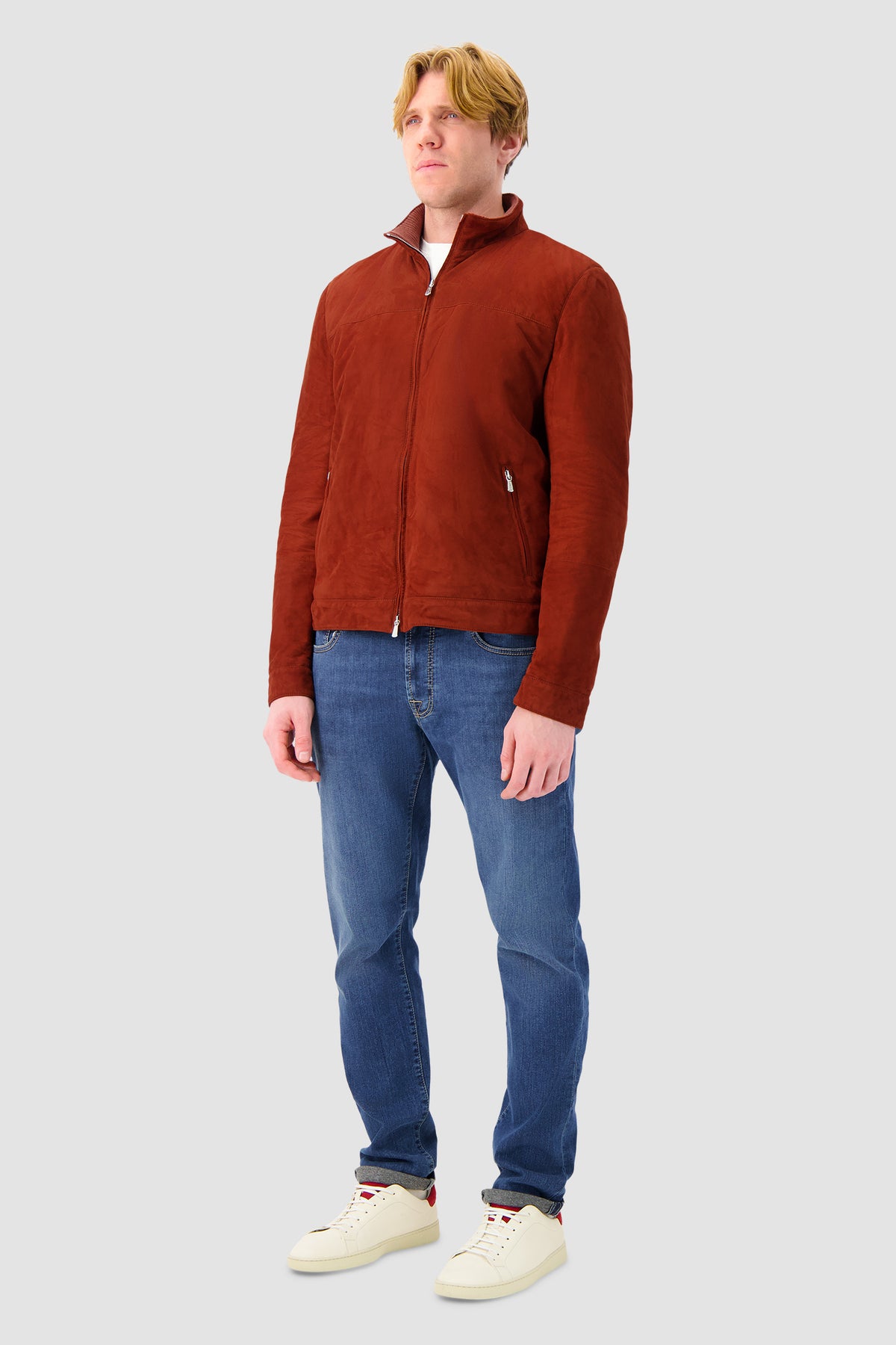 Mandelli Orange Goat Leather Jacket