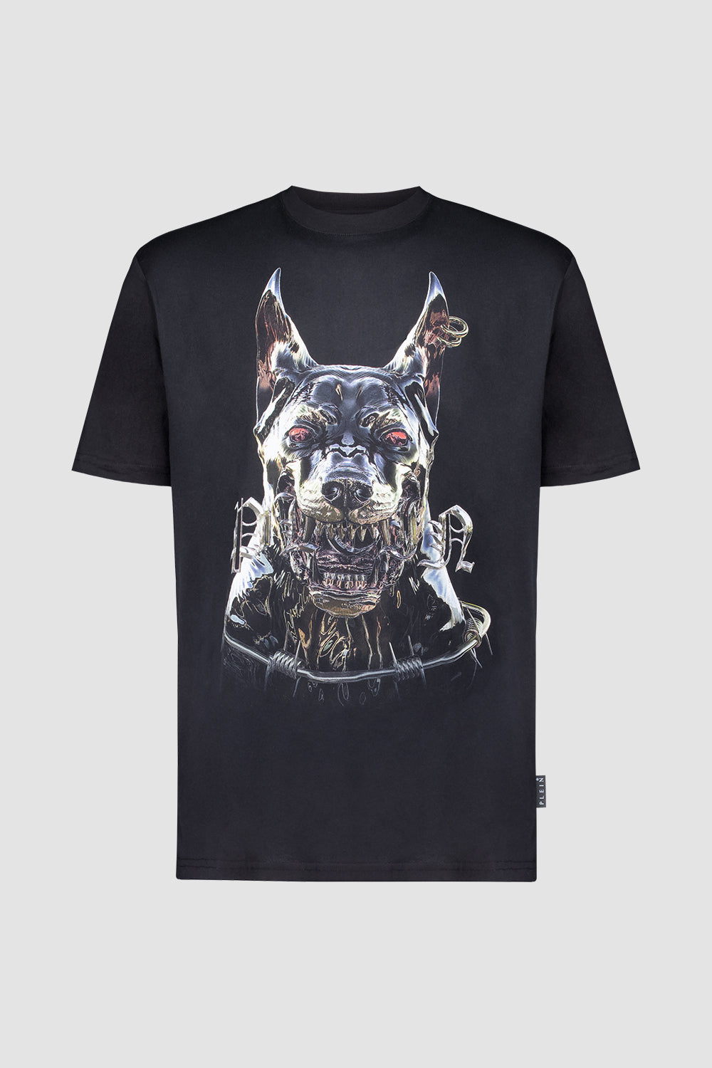 Philipp Plein Black Round Neck SS Dog T-Shirt