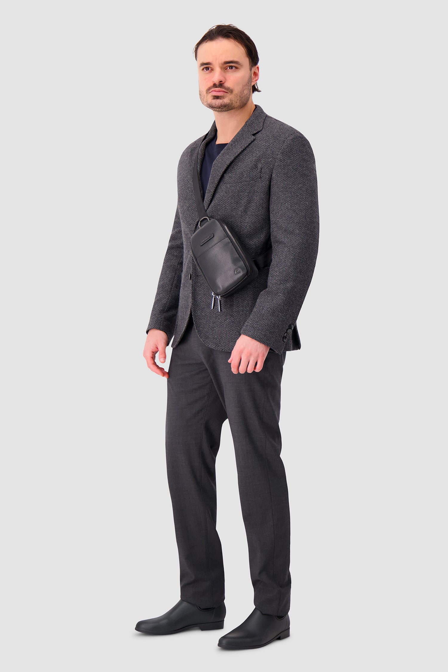 Piquadro Black Crossbody iPhone Bag