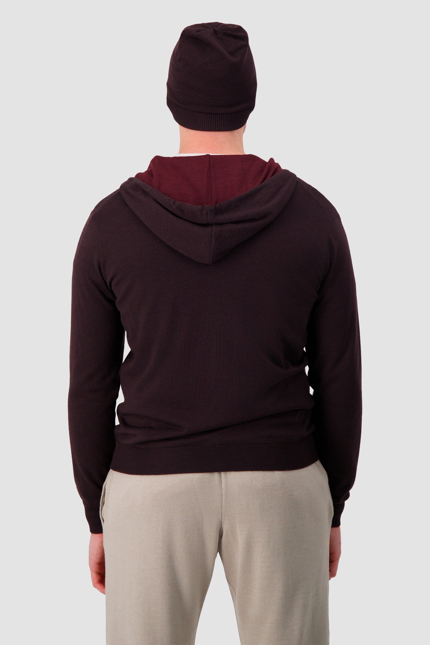 Pashmere Burgundy Wool Silk Patterned Beenie