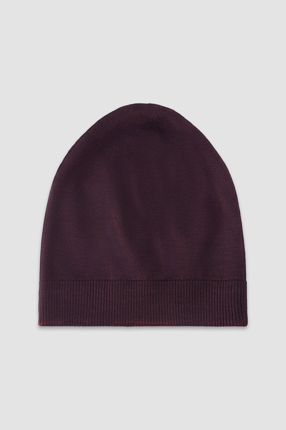 Pashmere Burgundy Wool Silk Patterned Beenie