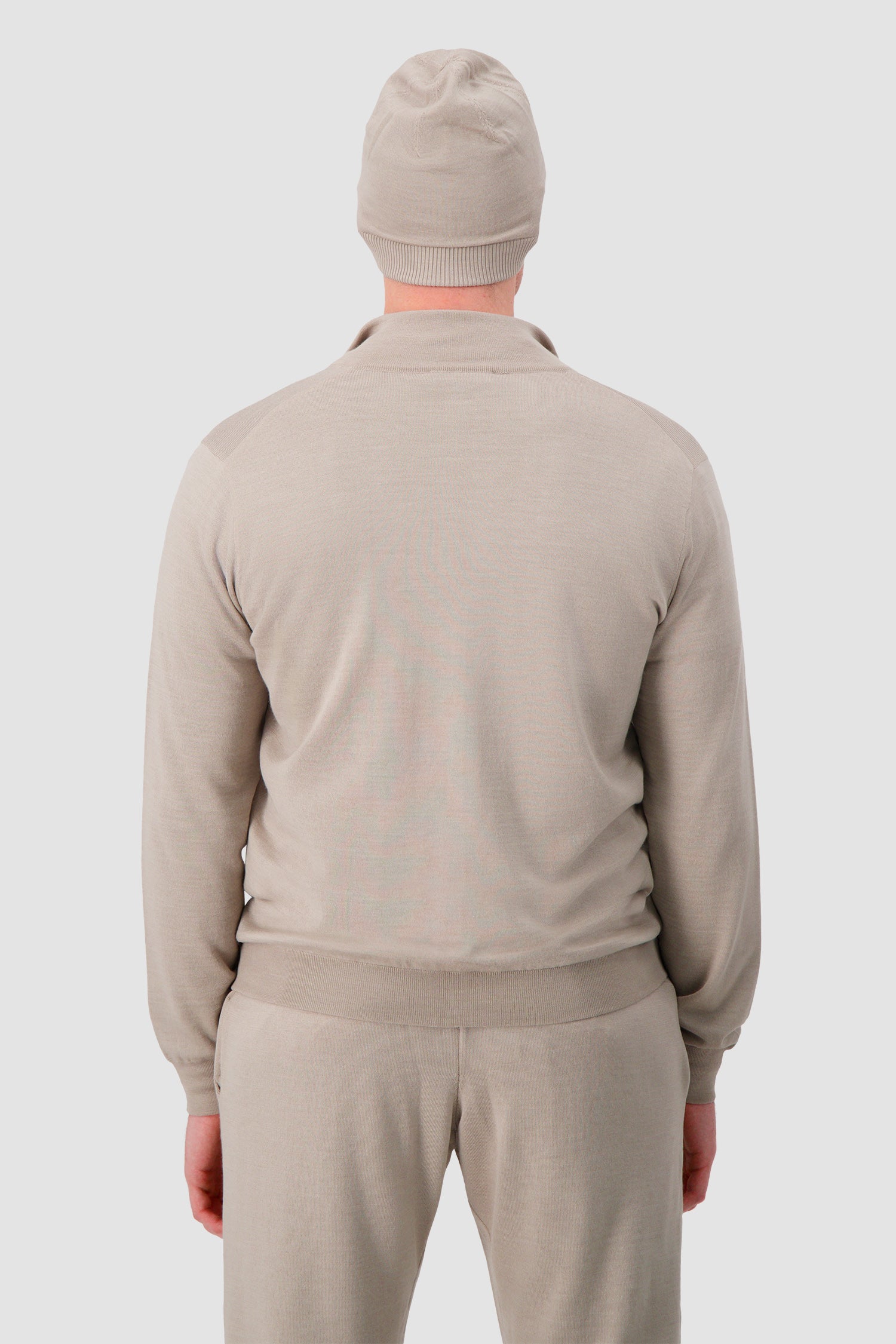 Pashmere Beige Wool Silk Patterned Beenie
