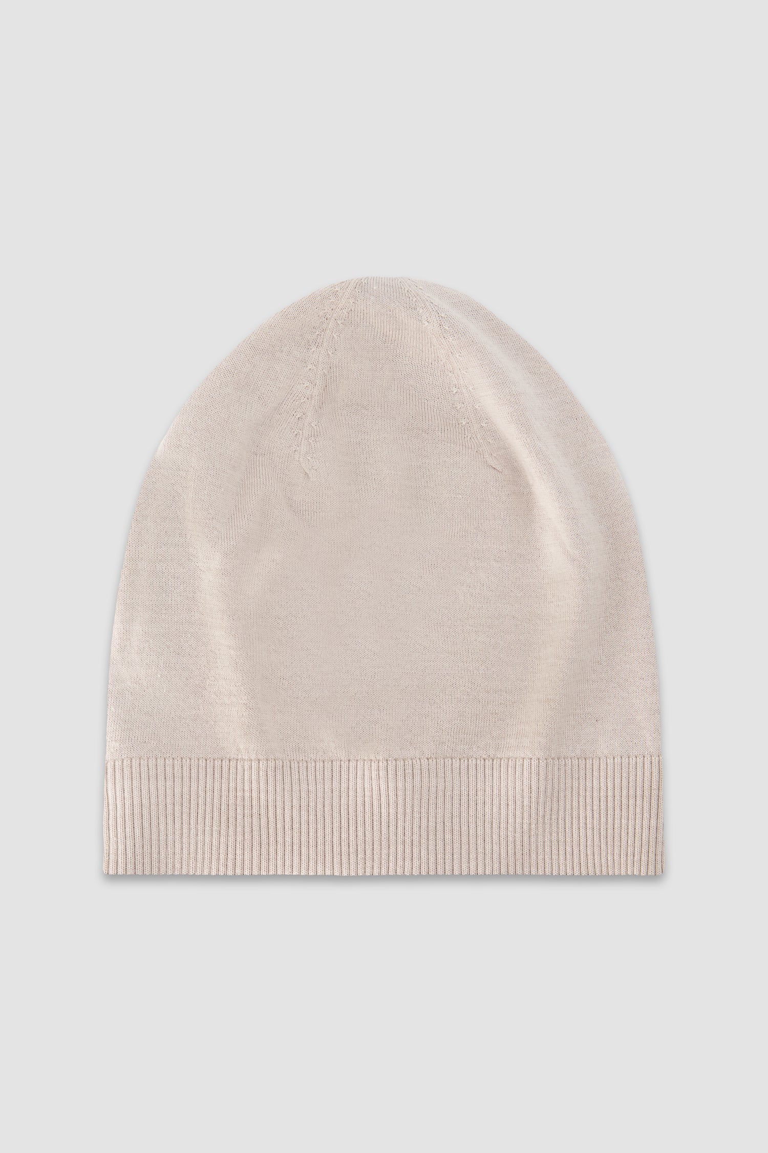 Pashmere Beige Wool Silk Patterned Beenie