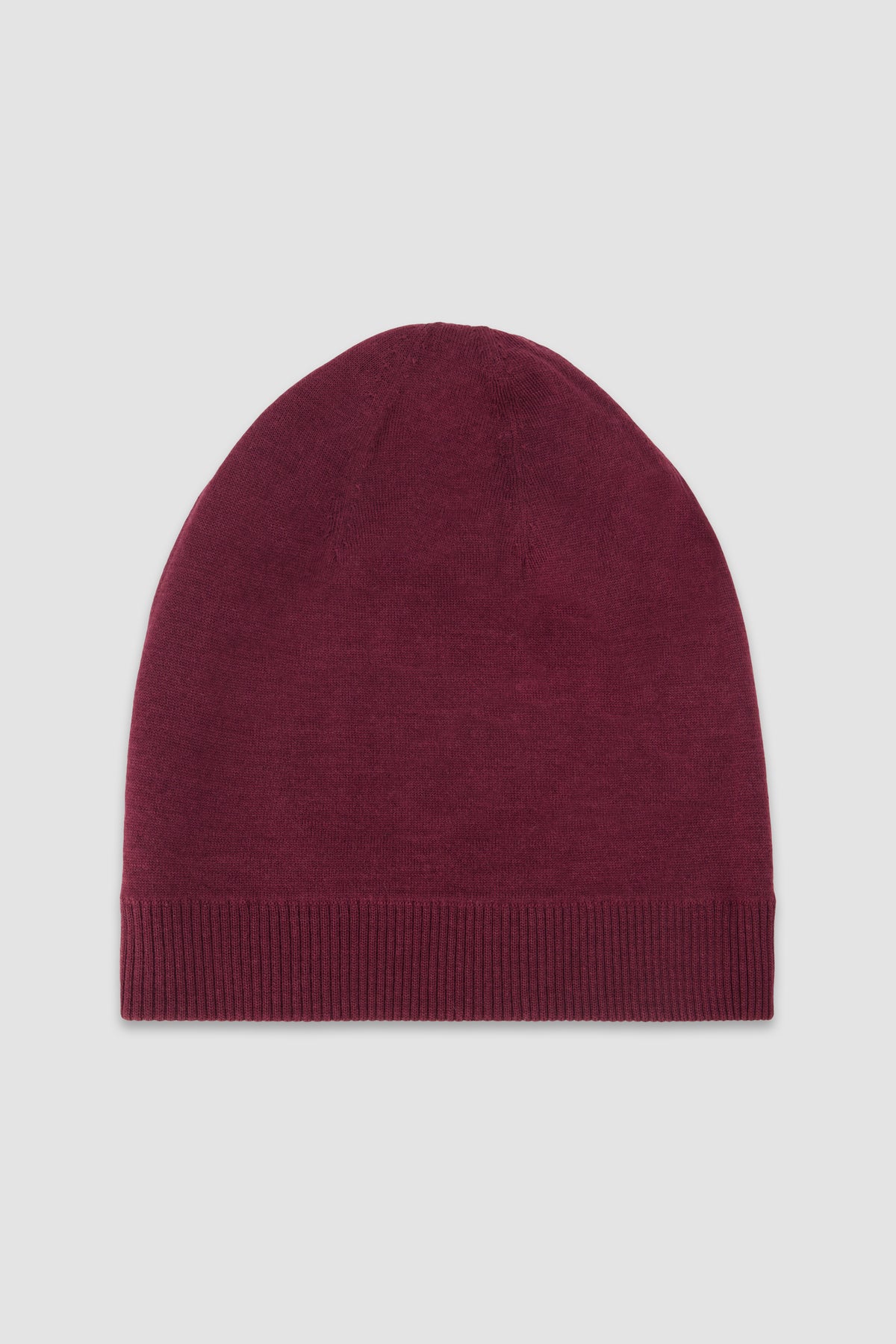 Pashmere Burgundy Wool Silk Reversible Beanie