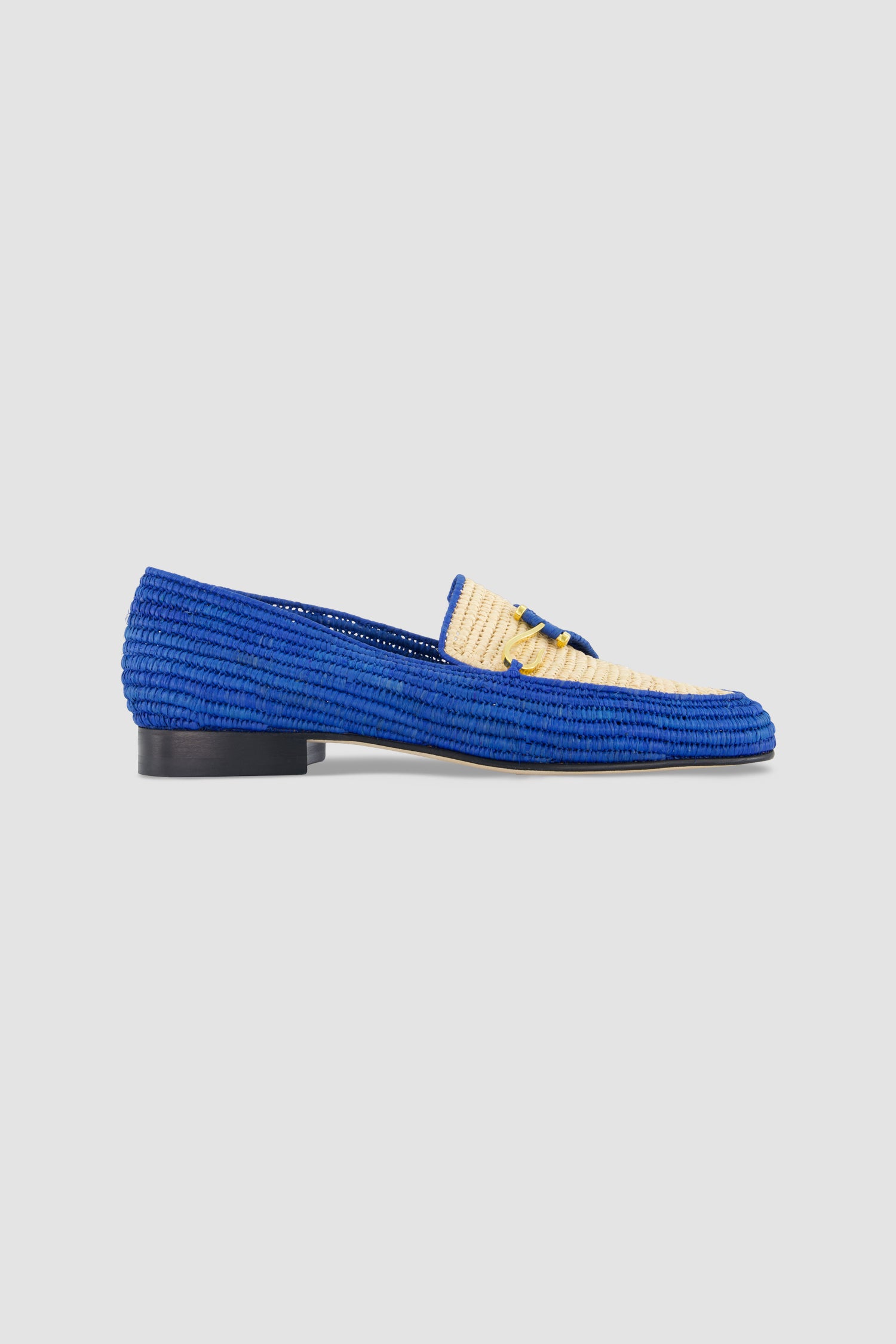 Edhen Milano Agadir Blue Raffia Loafers